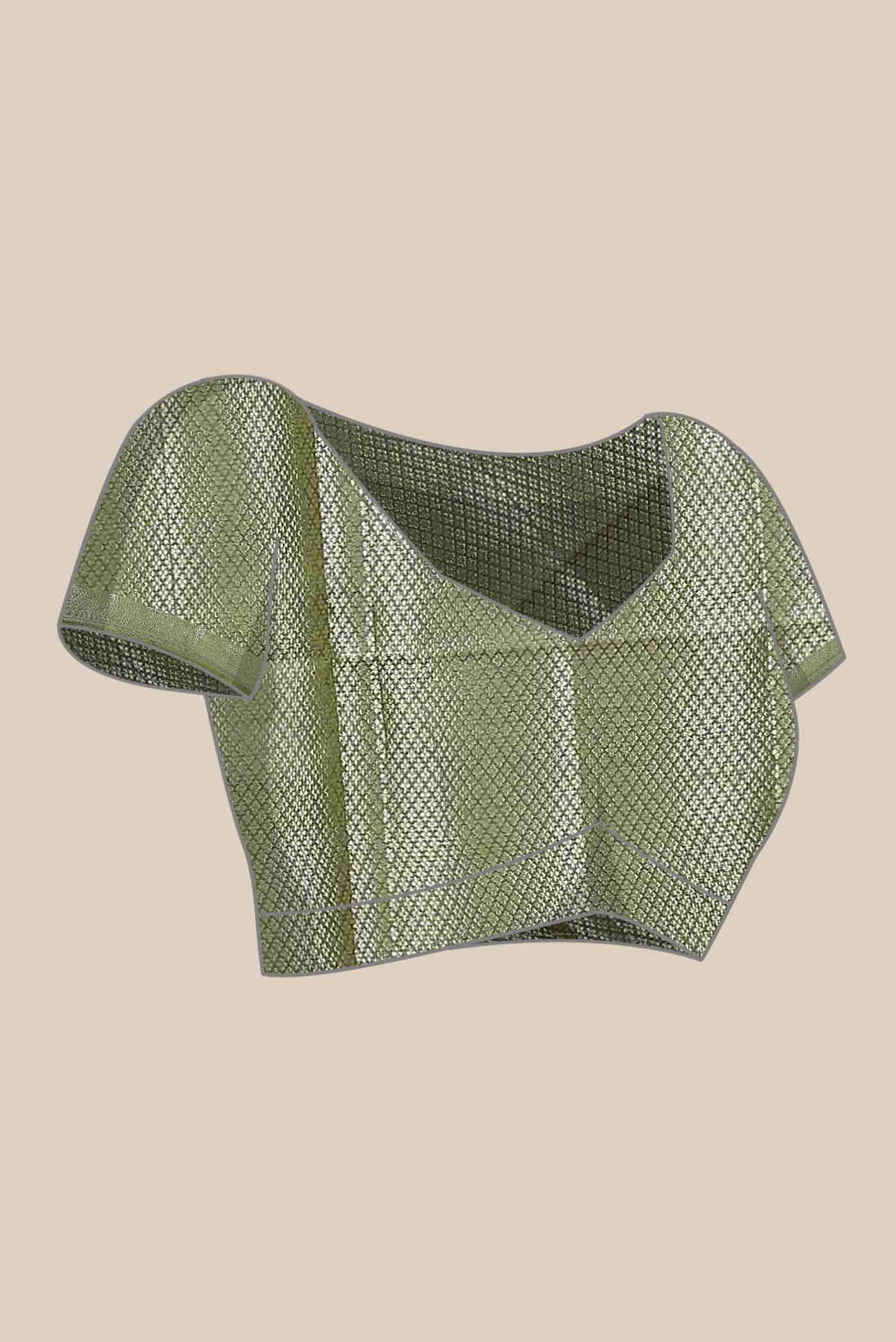 Green Banarasi Tussar Silk Saree