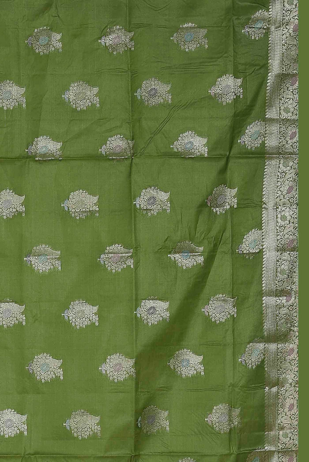 Green Banarasi Tussar Silk Saree