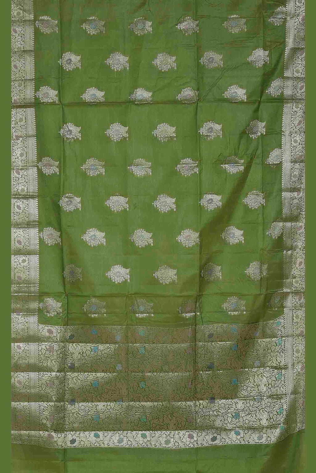 Green Banarasi Tussar Silk Saree