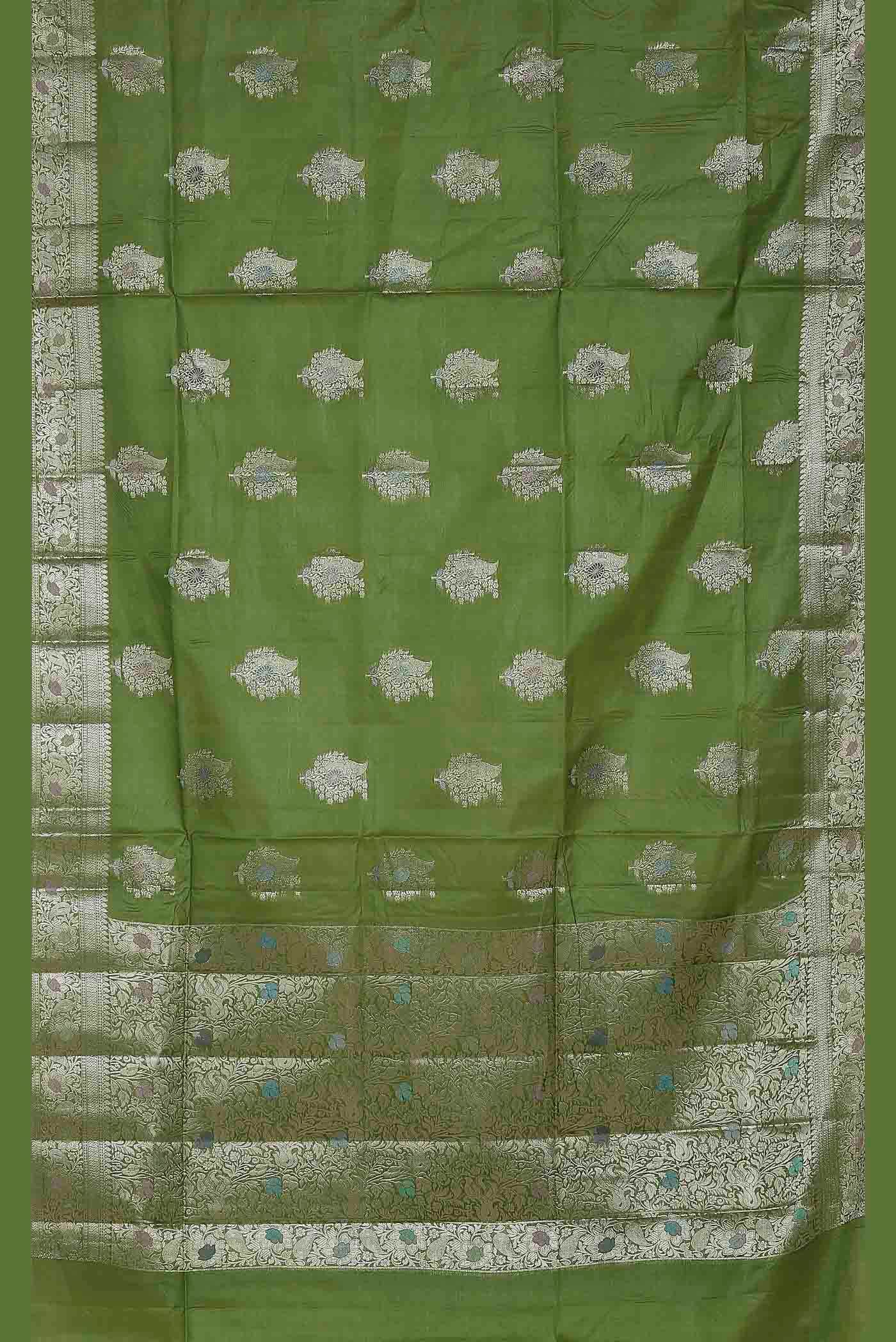 Green Banarasi Tussar Silk Saree