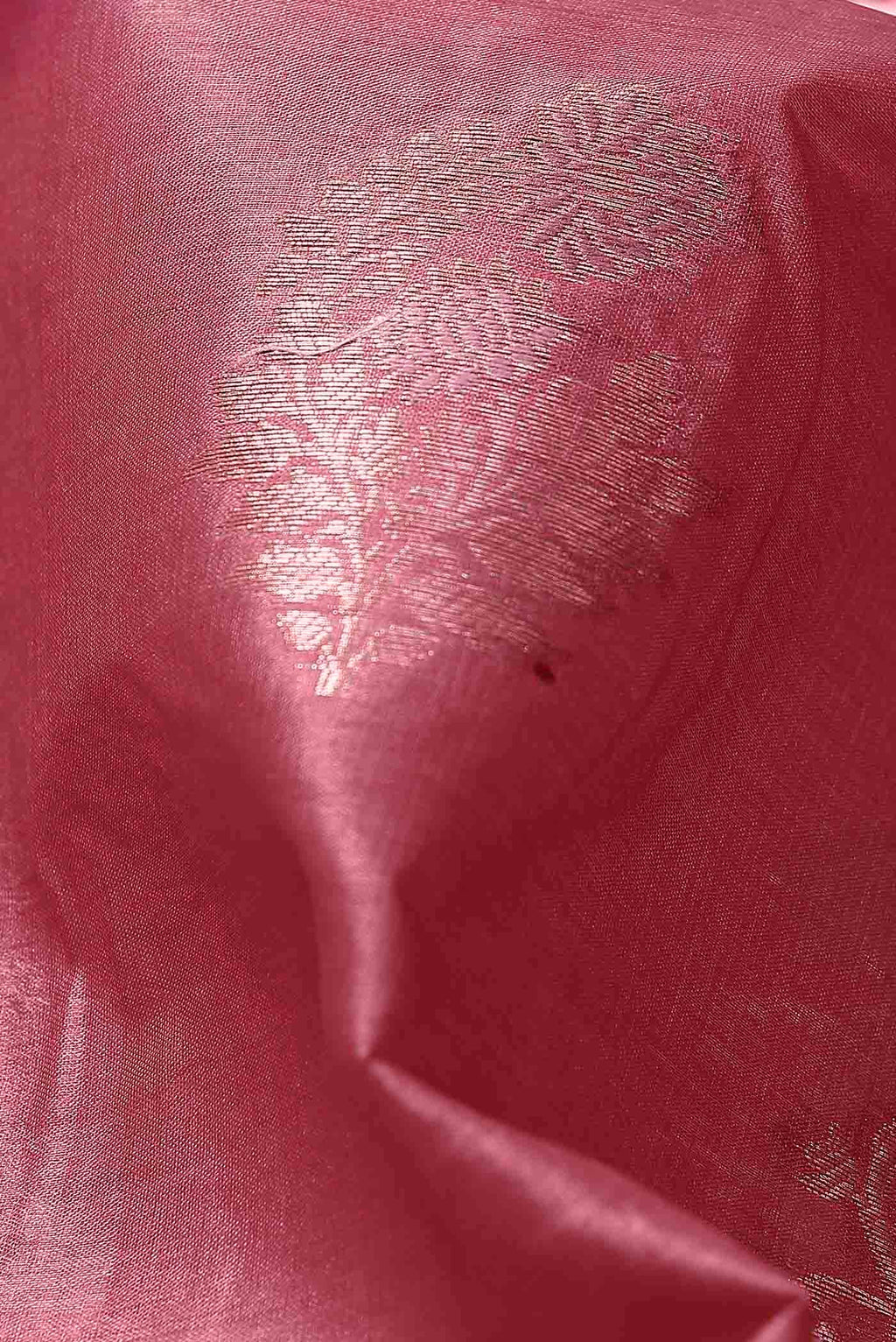 Coral Banarasi Tussar Silk Saree