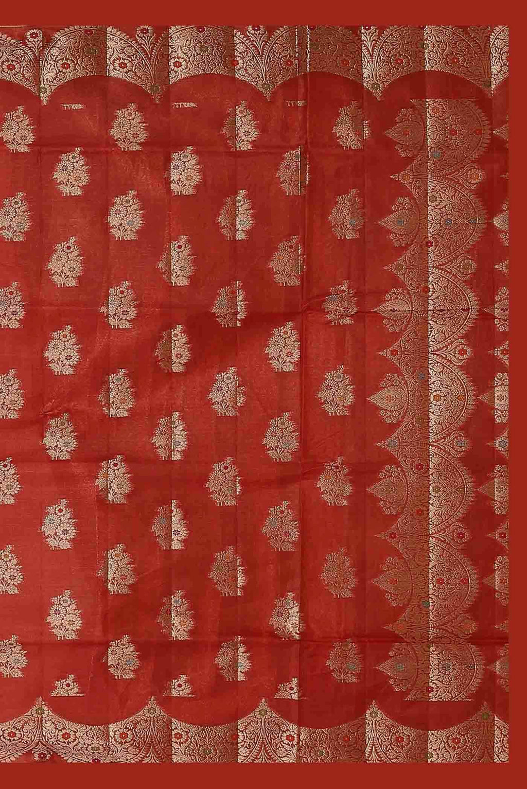 Red Banarasi Tussar Silk Saree