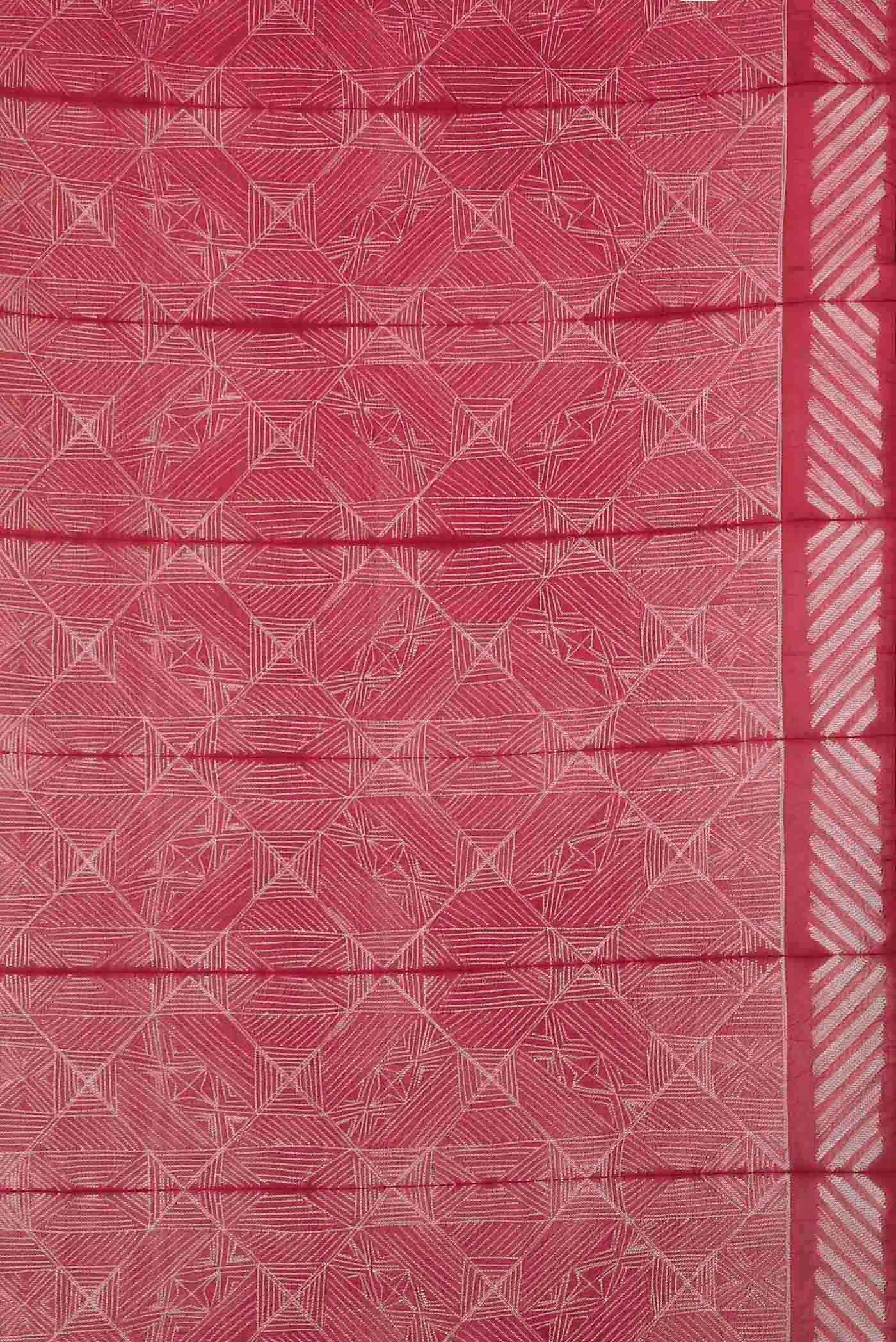 Pink Tussar Silk Saree