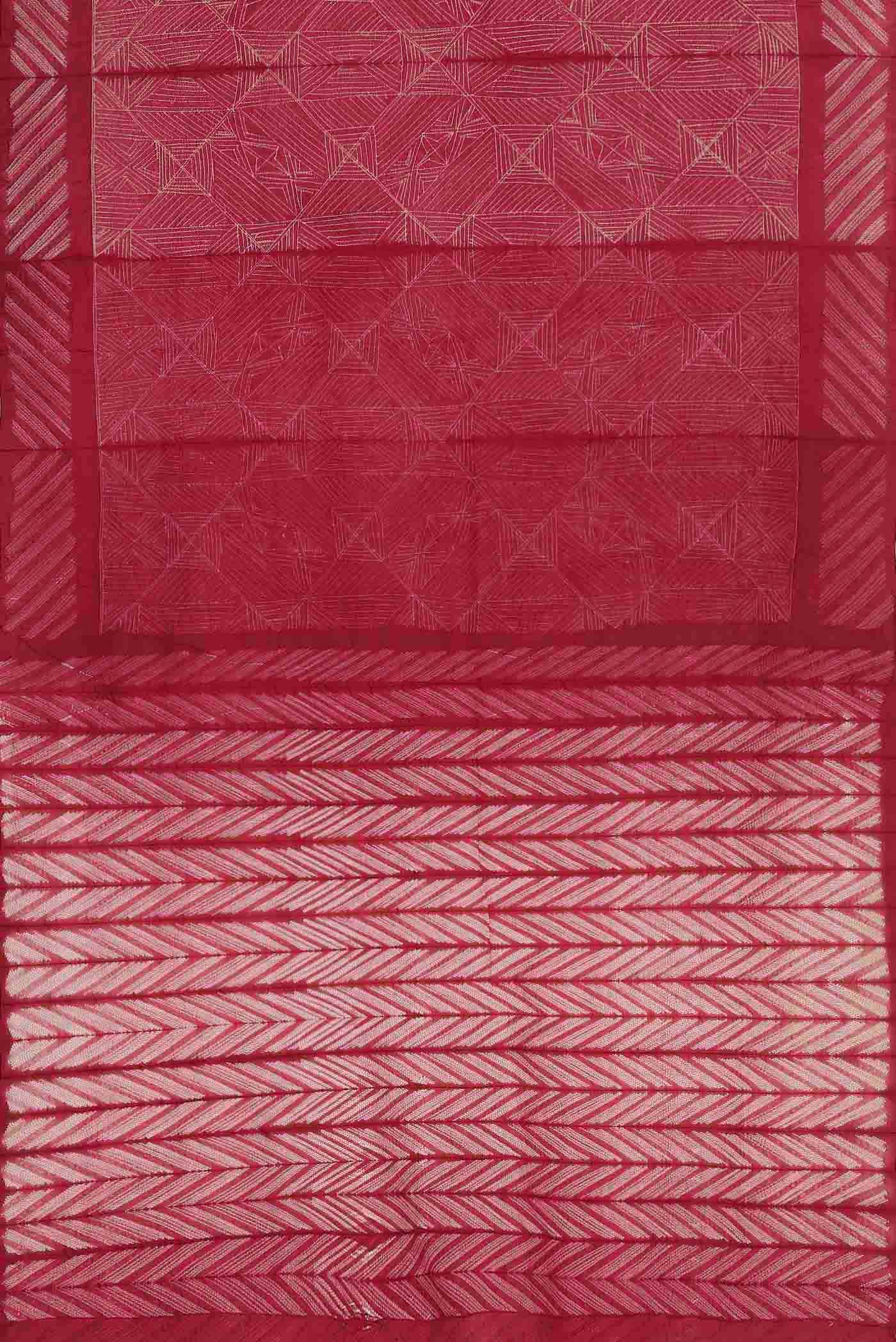 Pink Tussar Silk Saree