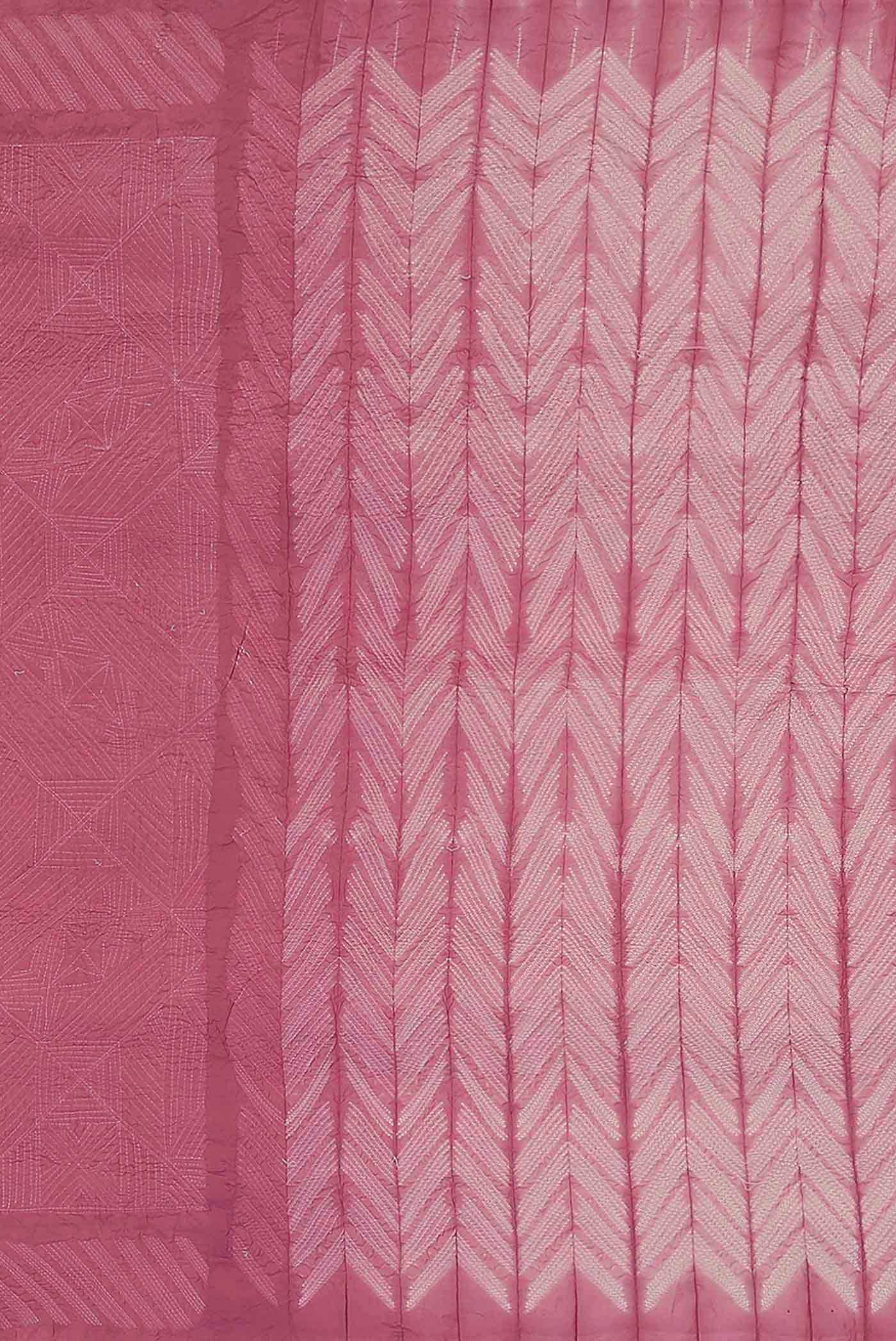 Pink Tussar Silk Saree