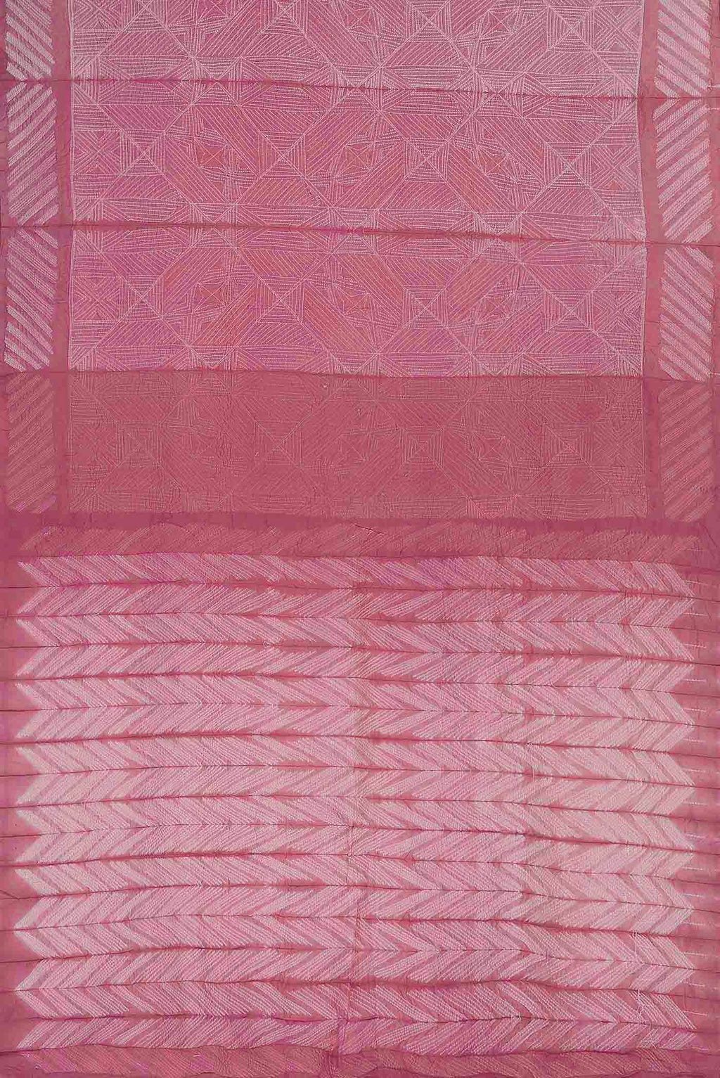 Pink Tussar Silk Saree