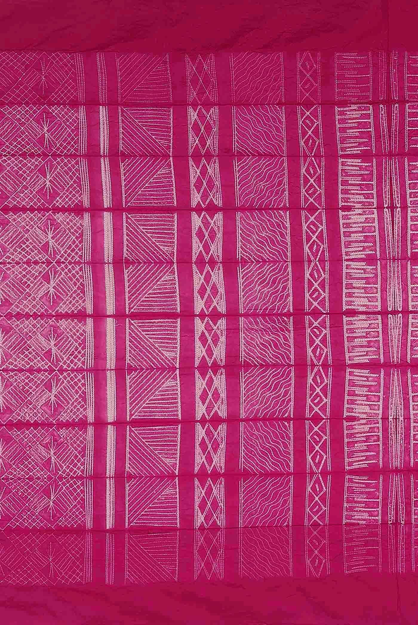 Pink Bhagalpuri Tussar Silk Saree