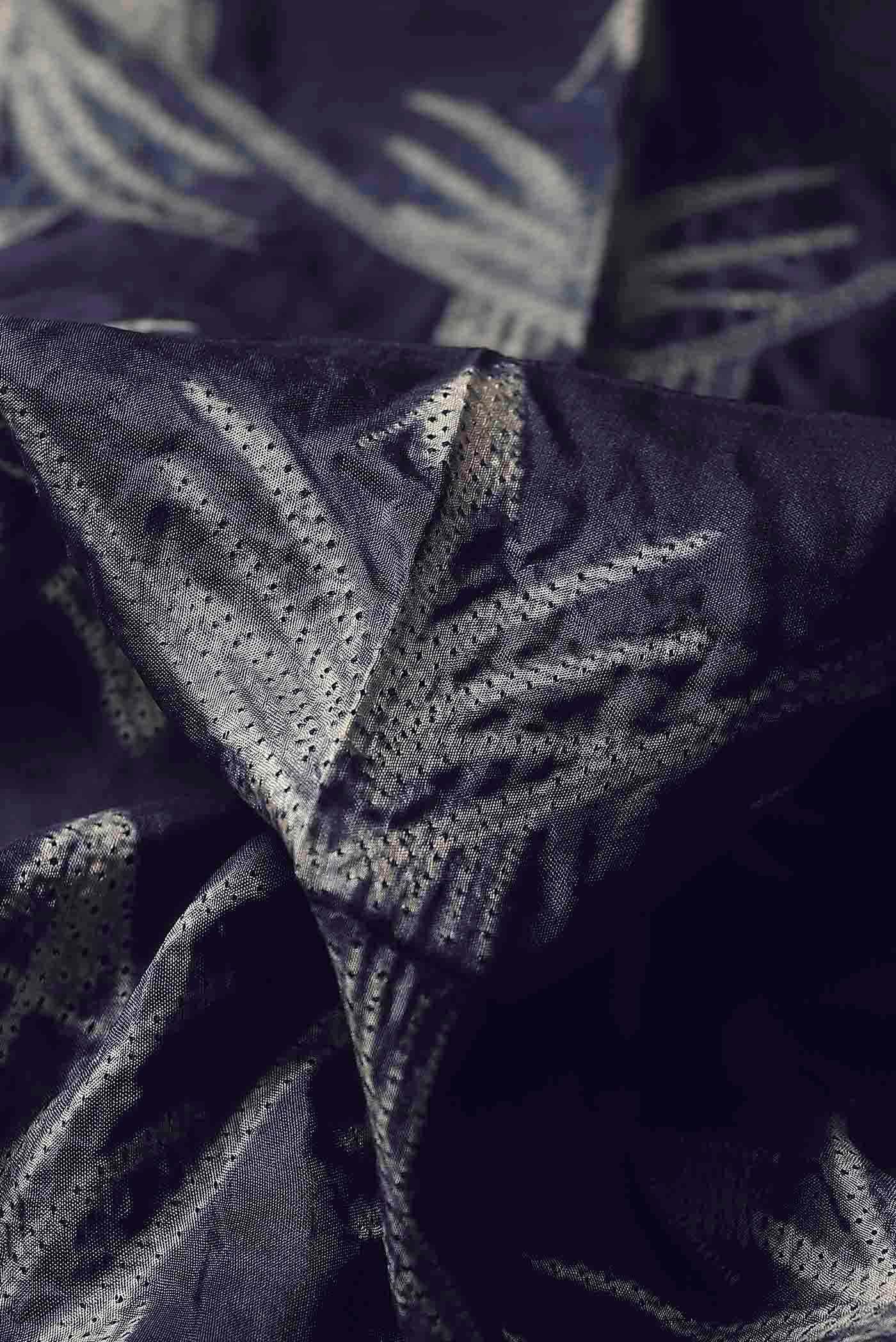 Navy Blue Bhagalpuri Tussar Silk Saree
