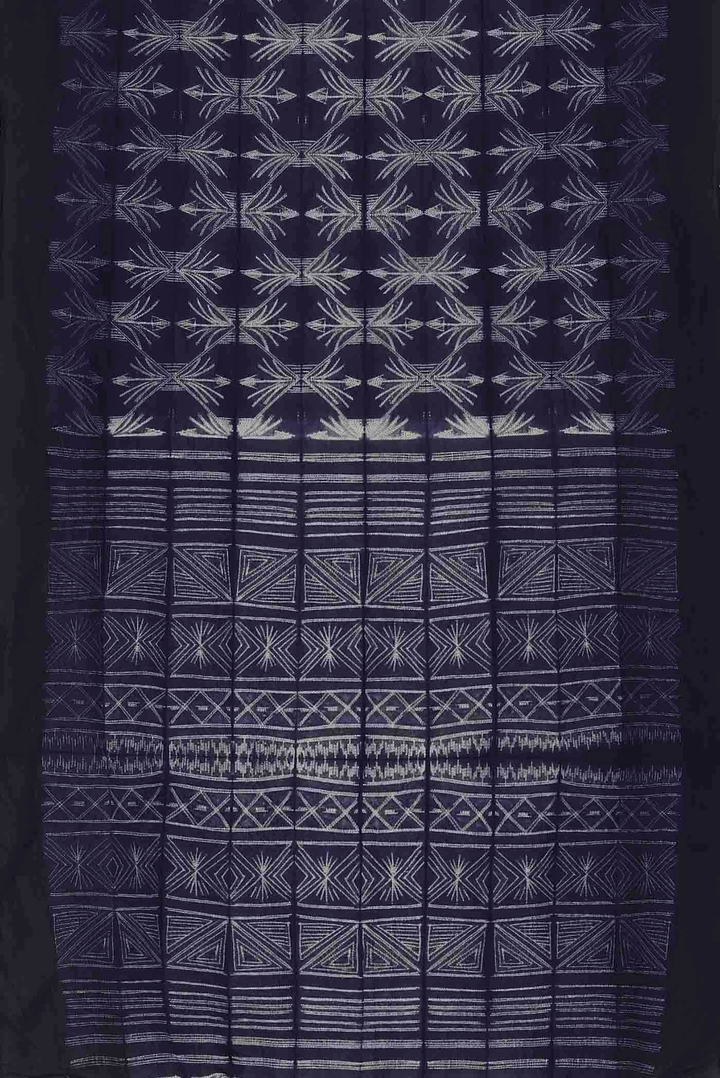 Navy Blue Bhagalpuri Tussar Silk Saree