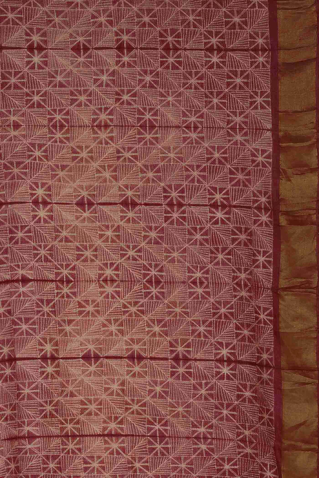Mauve Bhagalpuri Tussar Silk Saree