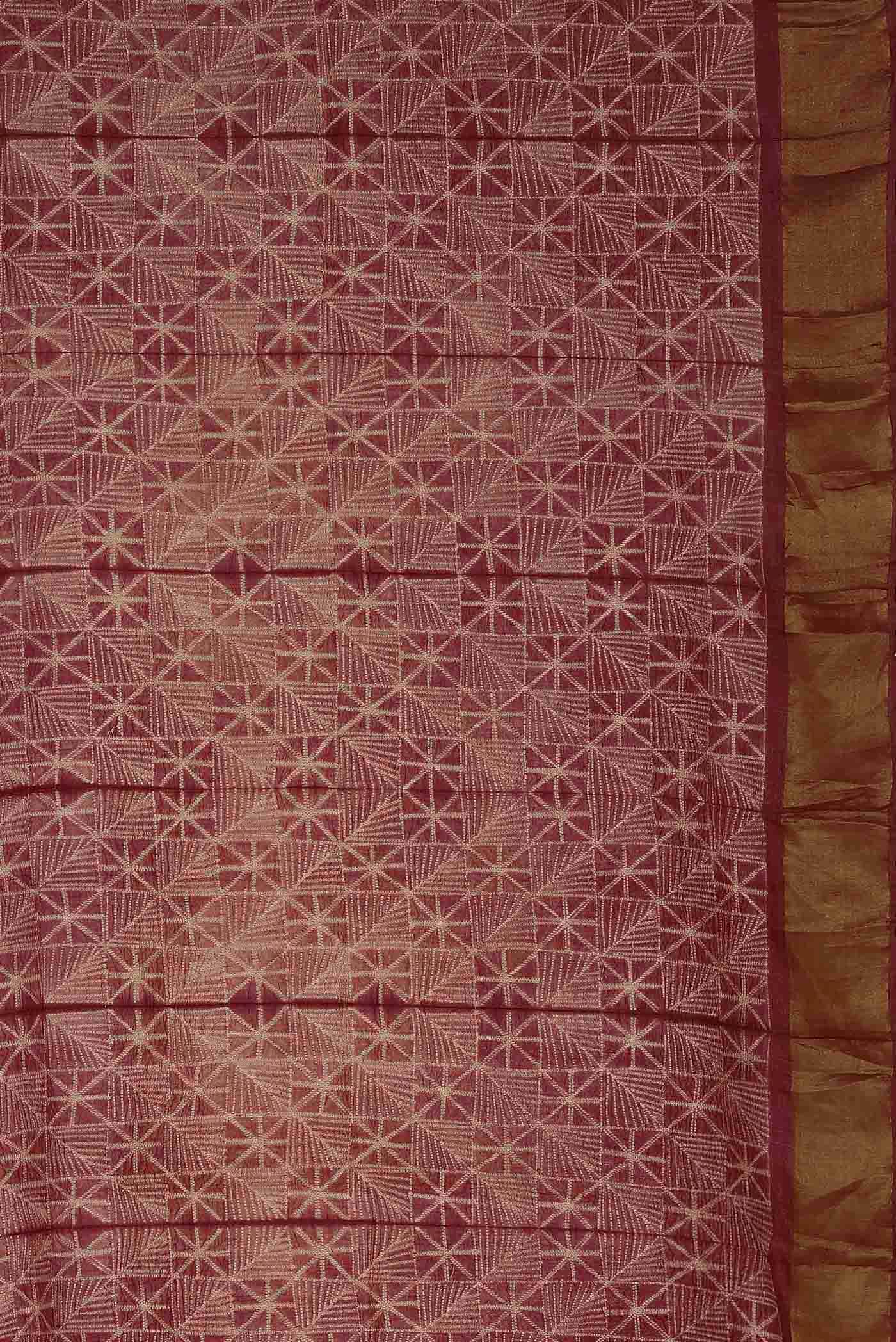 Mauve Bhagalpuri Tussar Silk Saree
