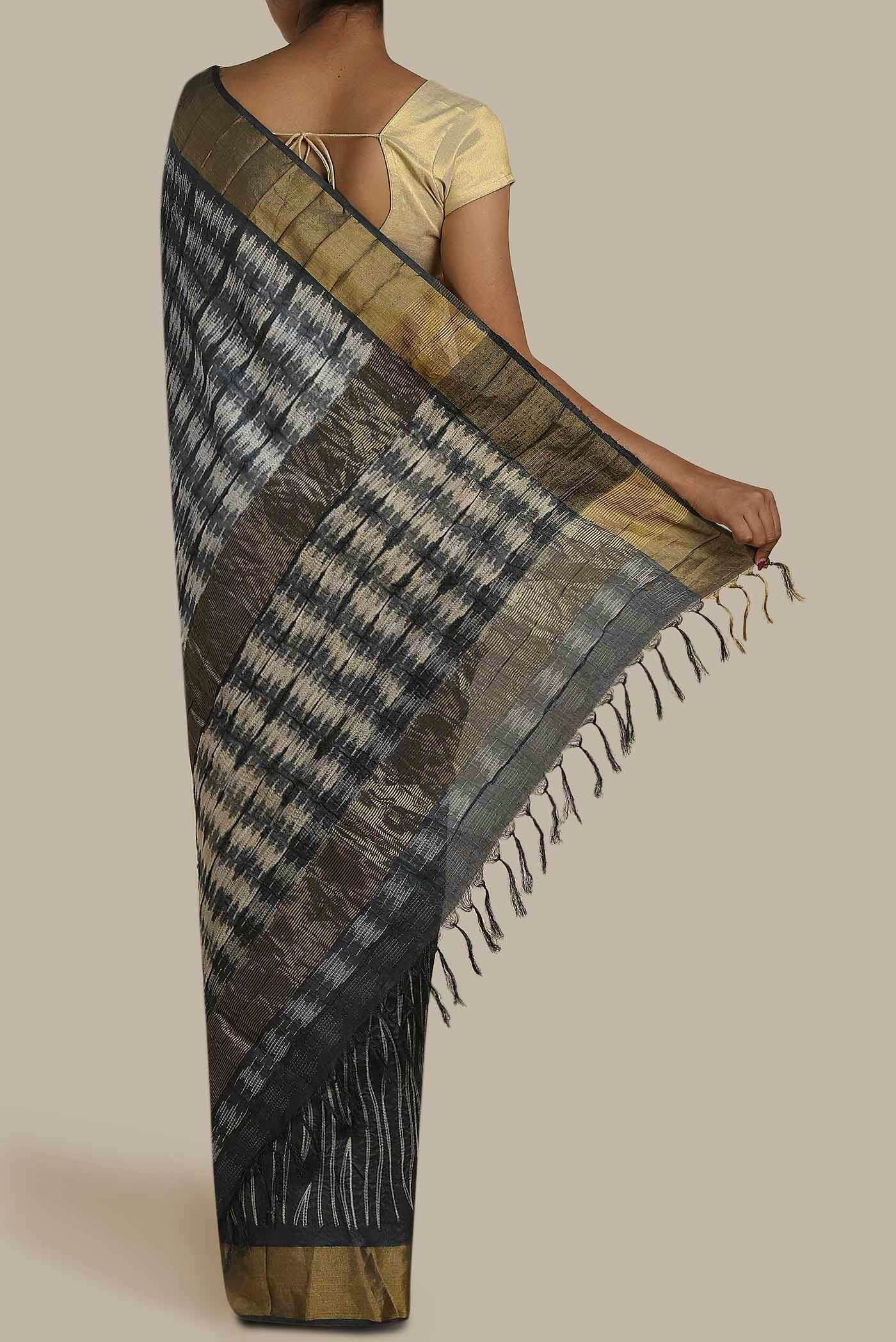 Blue Chanderi Silk Cotton Saree