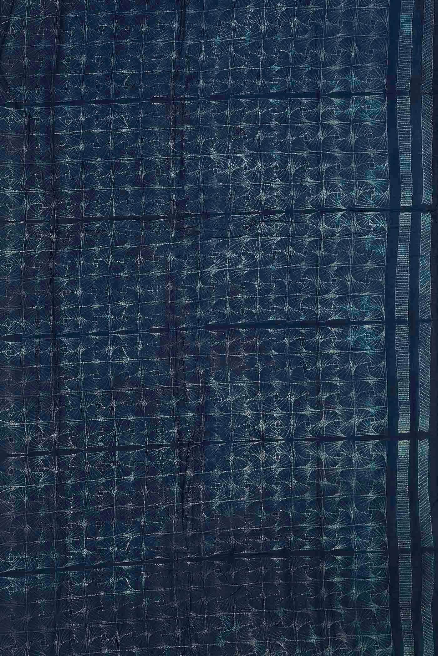 Blue Chanderi Silk Cotton Saree
