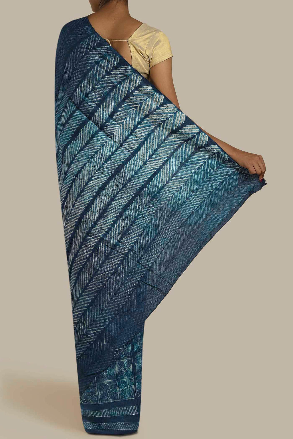 Blue Chanderi Silk Cotton Saree