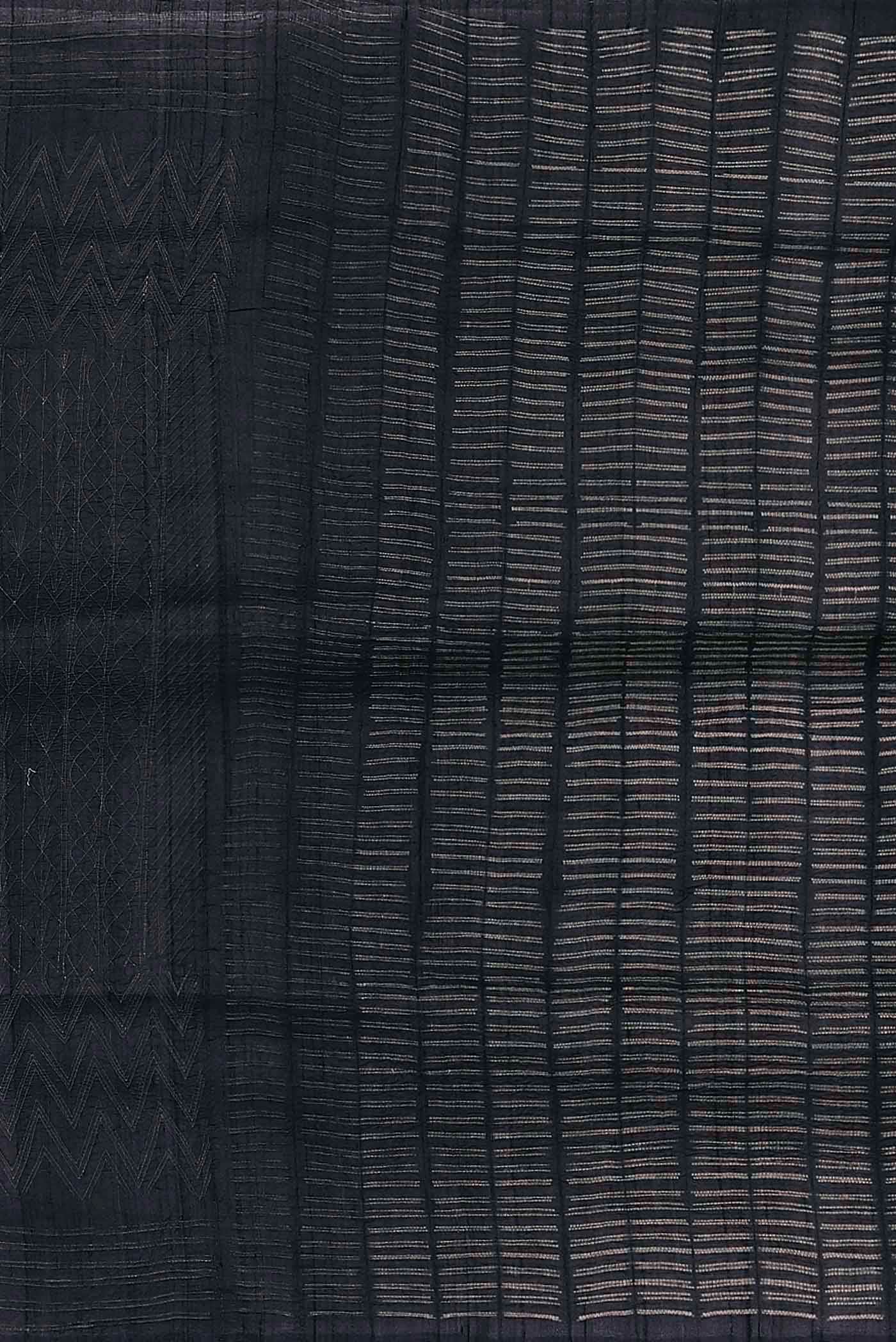 Black Tussar Silk Saree