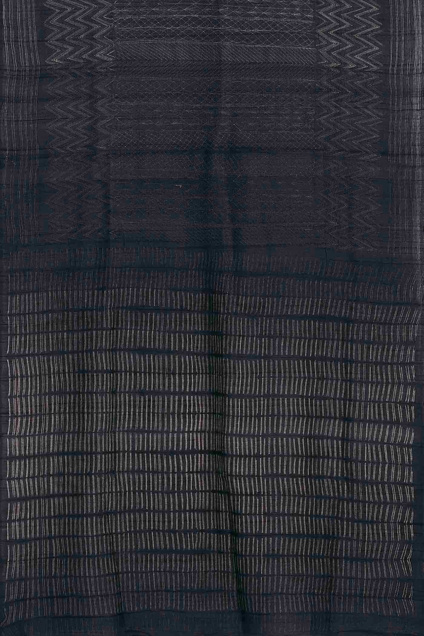 Black Tussar Silk Saree