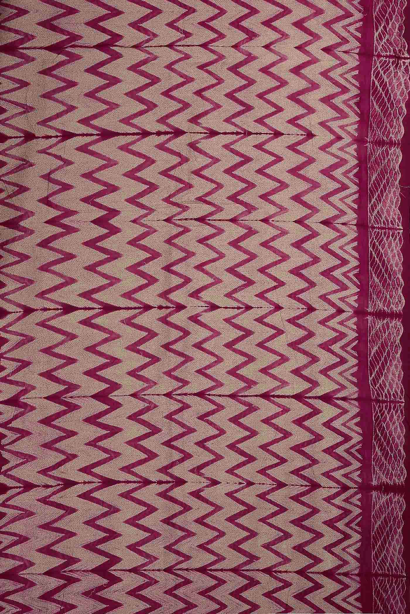 Magenta Chanderi Silk Cotton Saree