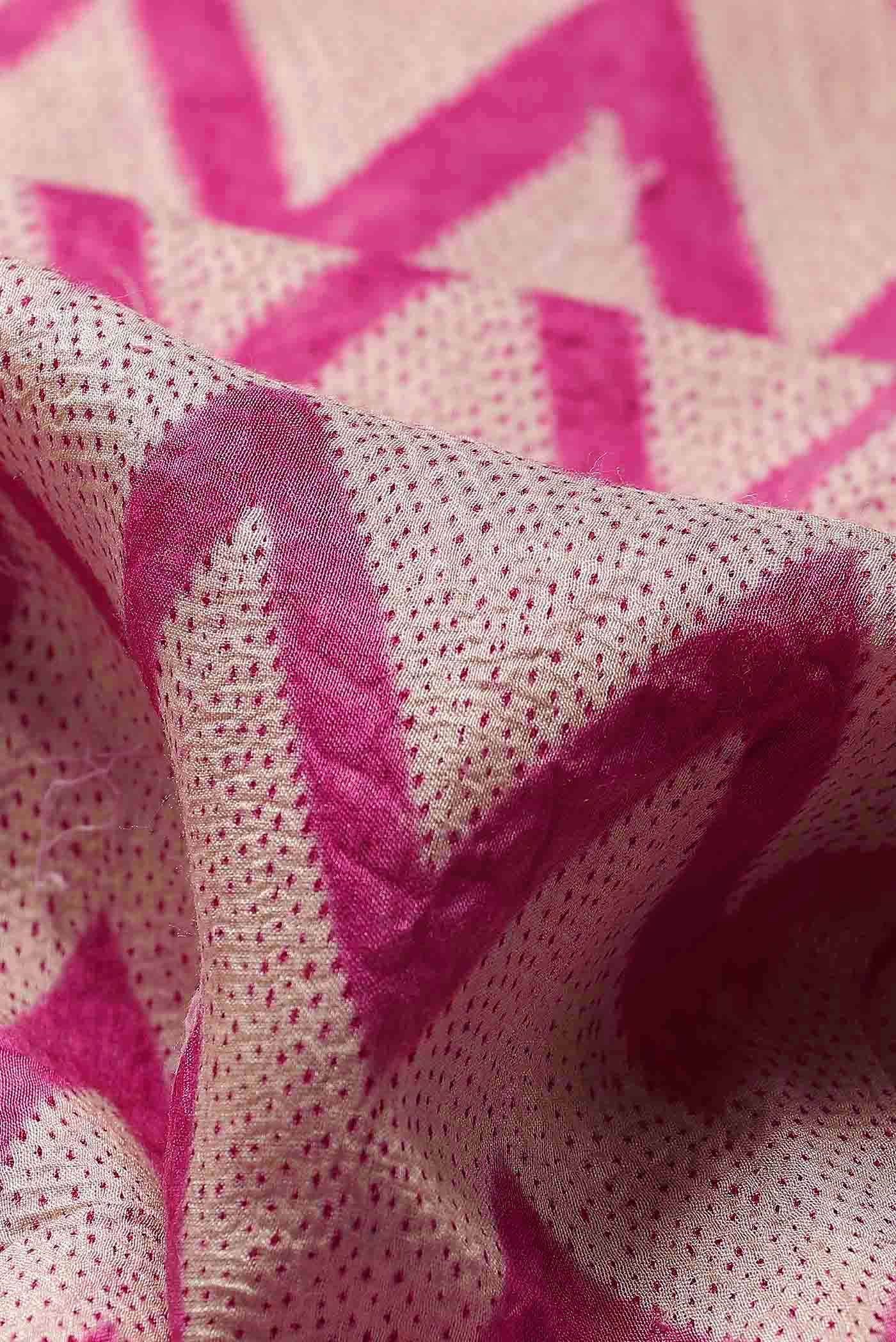 Magenta Chanderi Silk Cotton Saree