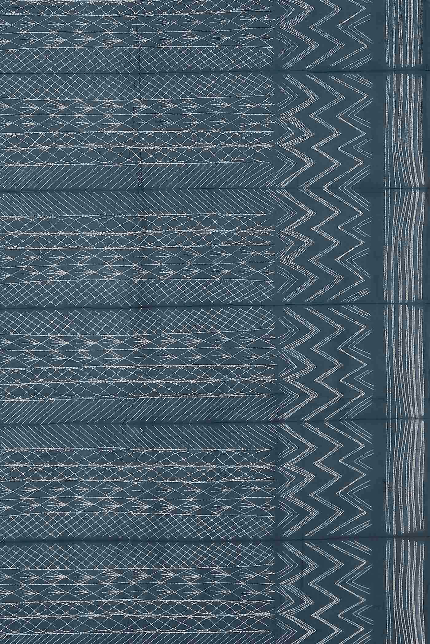 Blue Chanderi Silk Cotton Saree