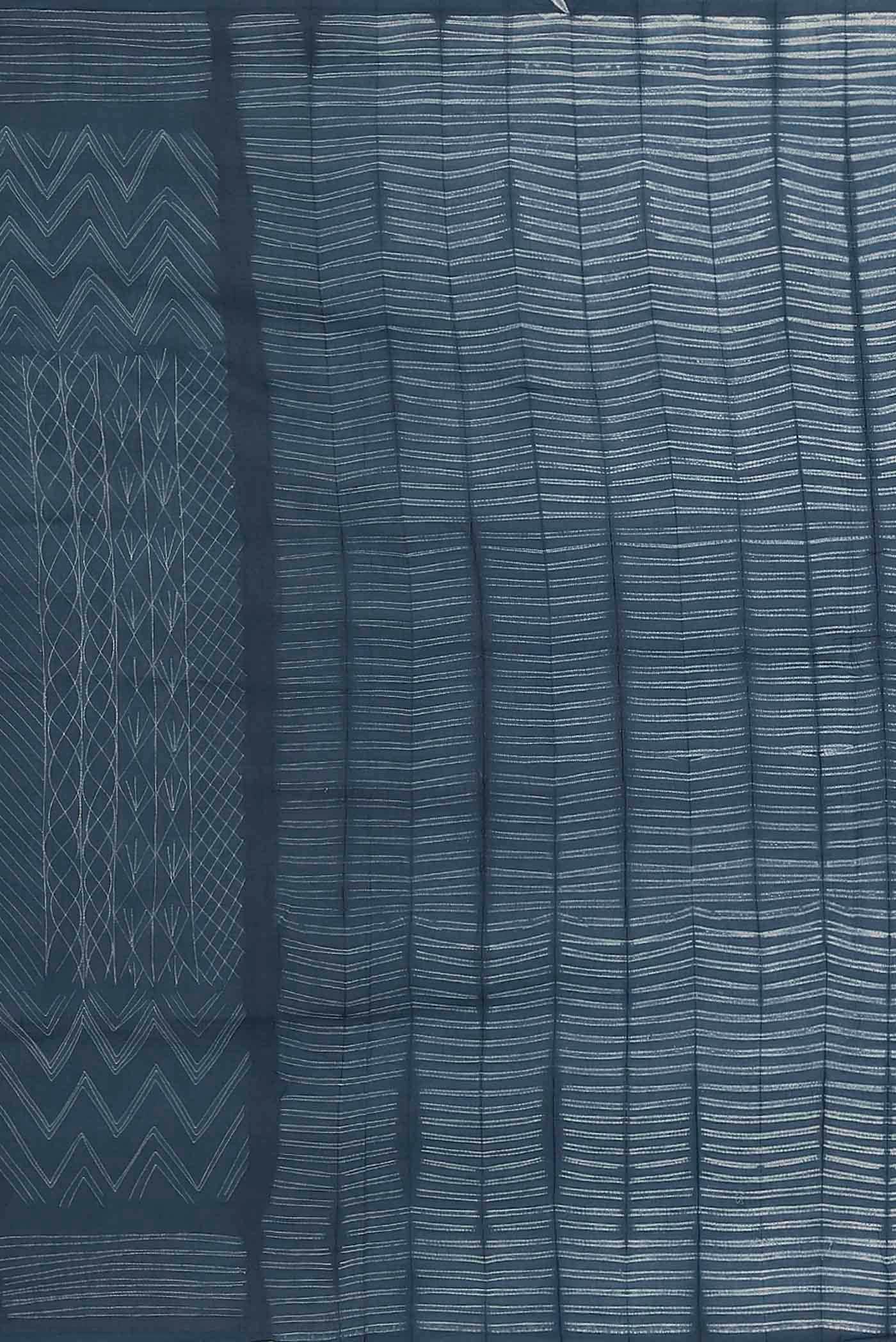 Blue Chanderi Silk Cotton Saree