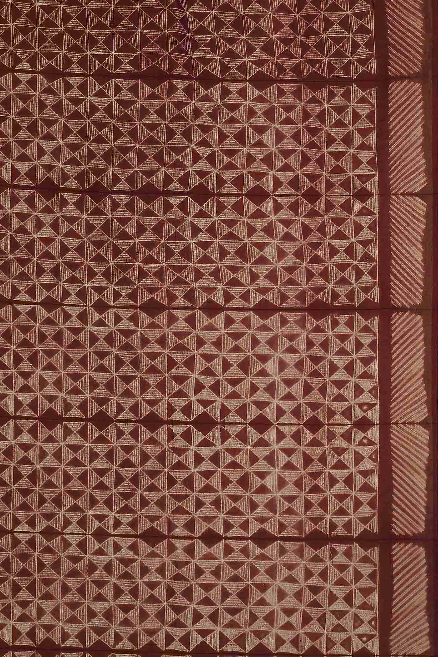 Brown Chanderi Silk Cotton Saree