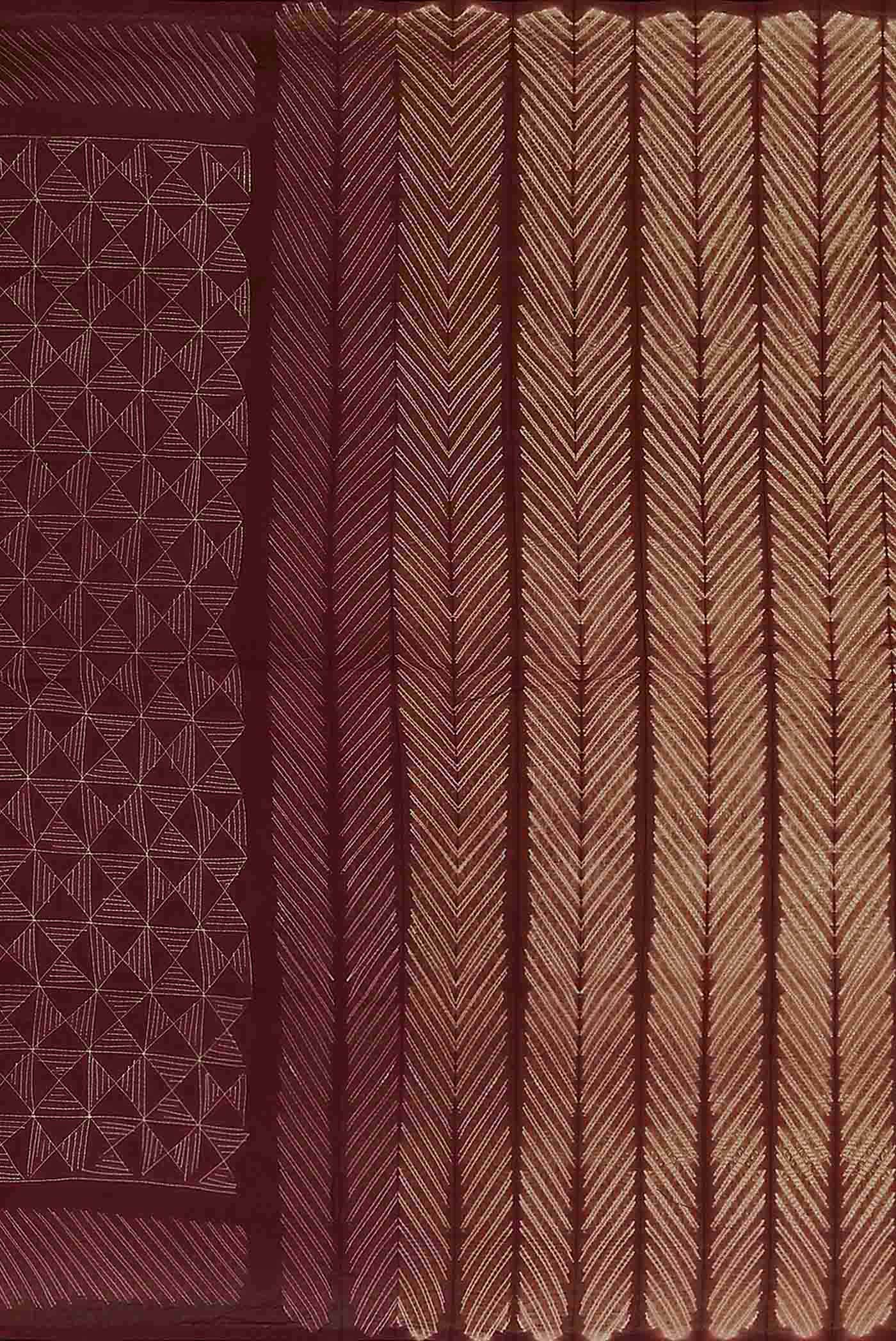 Brown Chanderi Silk Cotton Saree