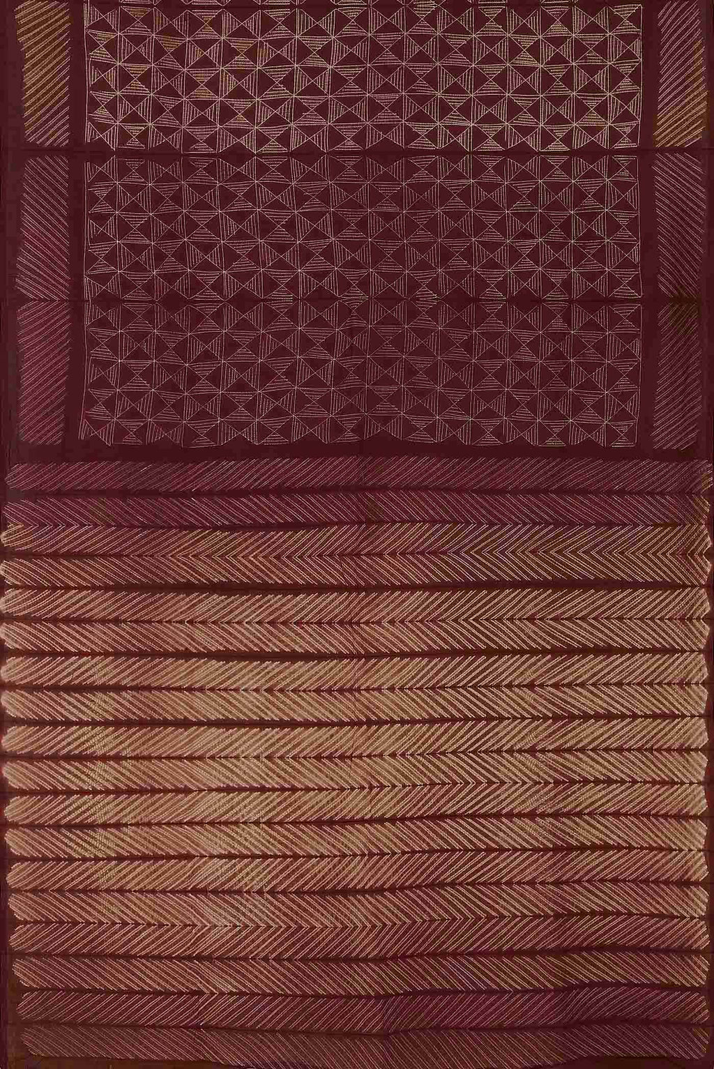 Brown Chanderi Silk Cotton Saree