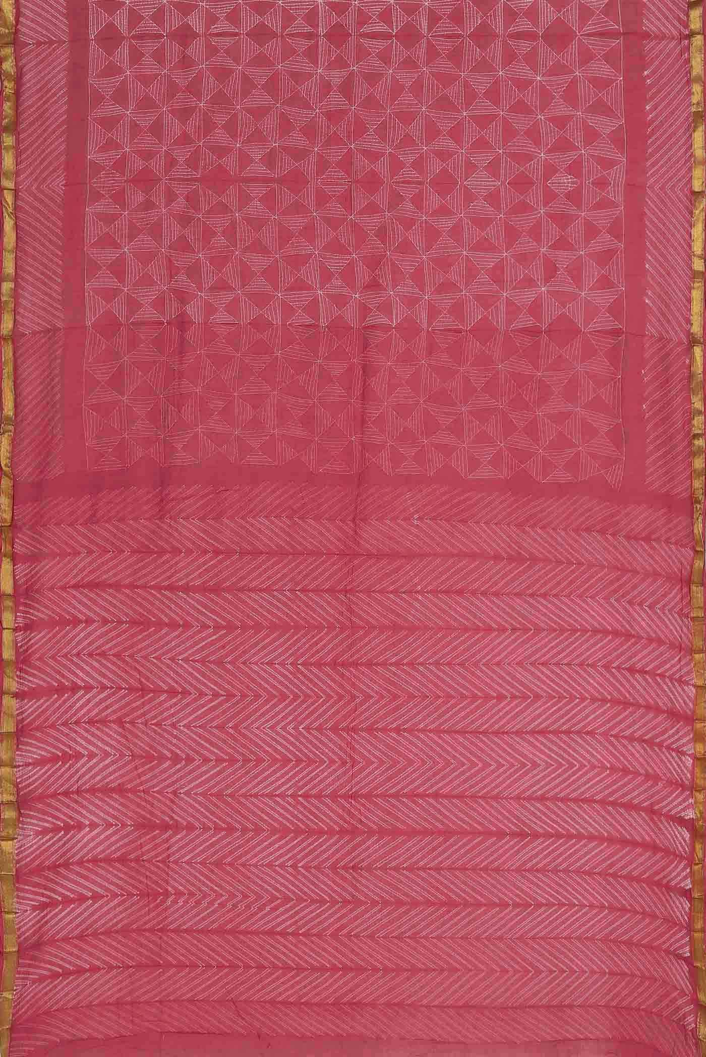 Pink Chanderi Silk Cotton Saree