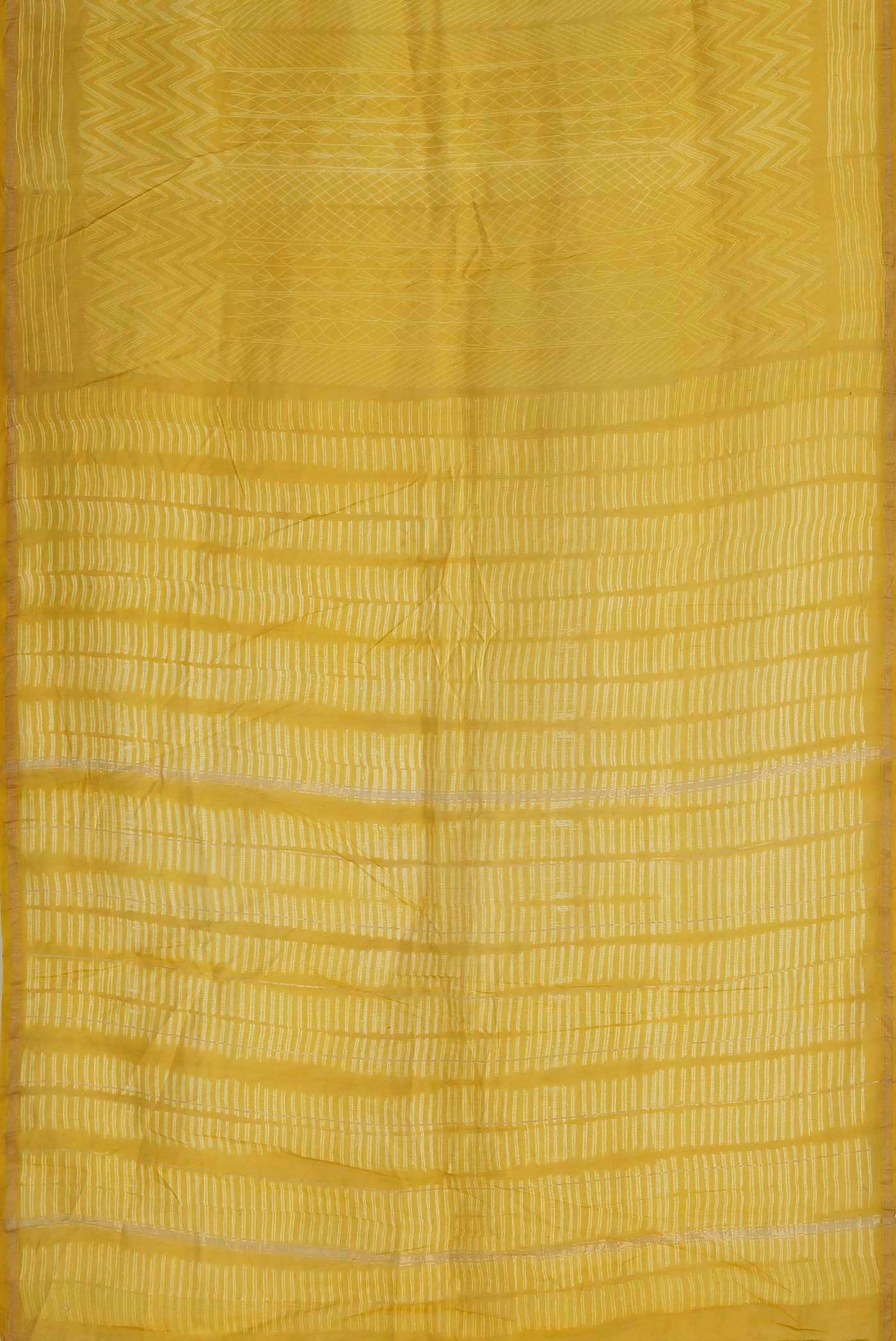 Yellow Chanderi Silk Cotton Saree