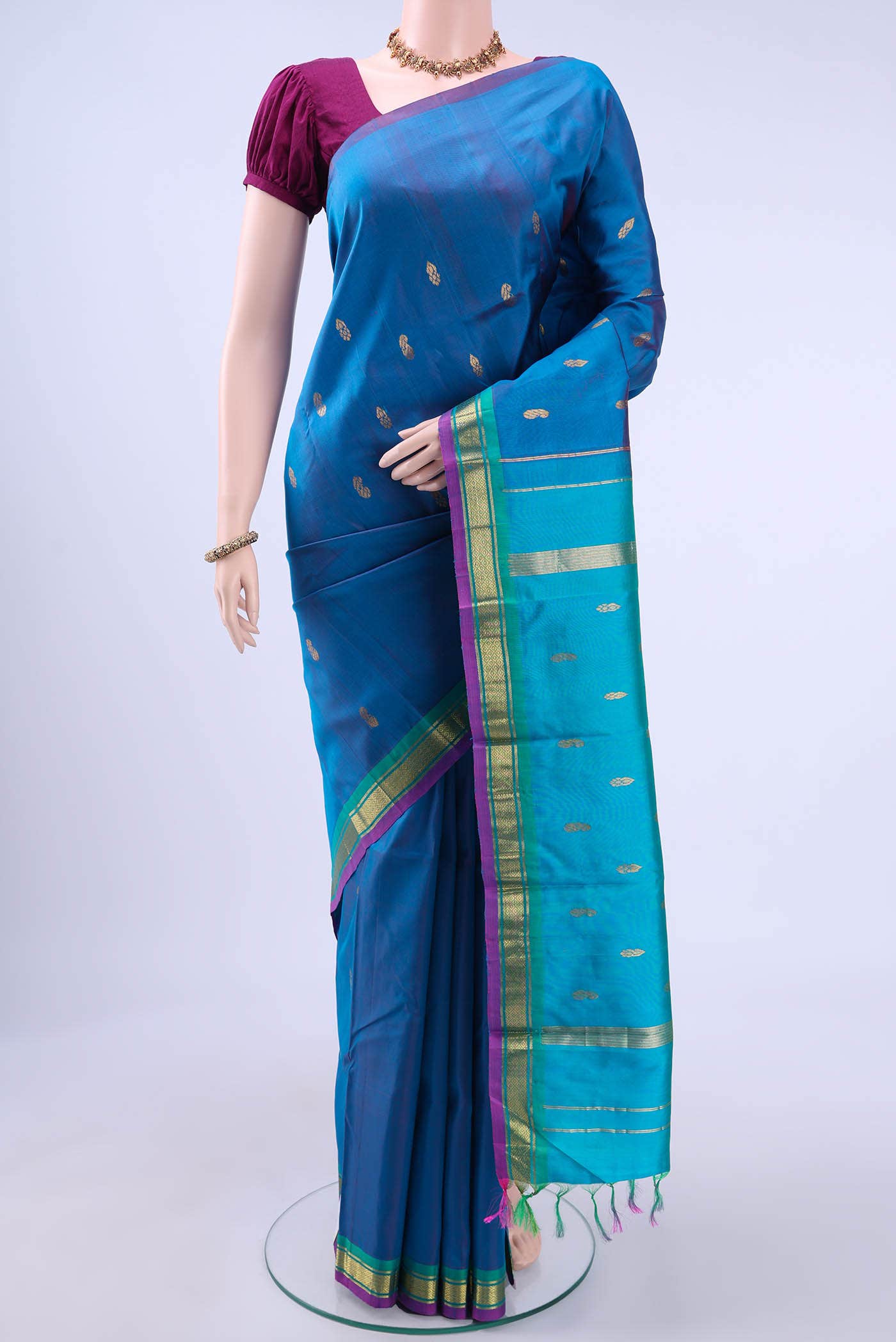 Light Blue Kanchipuram Saree