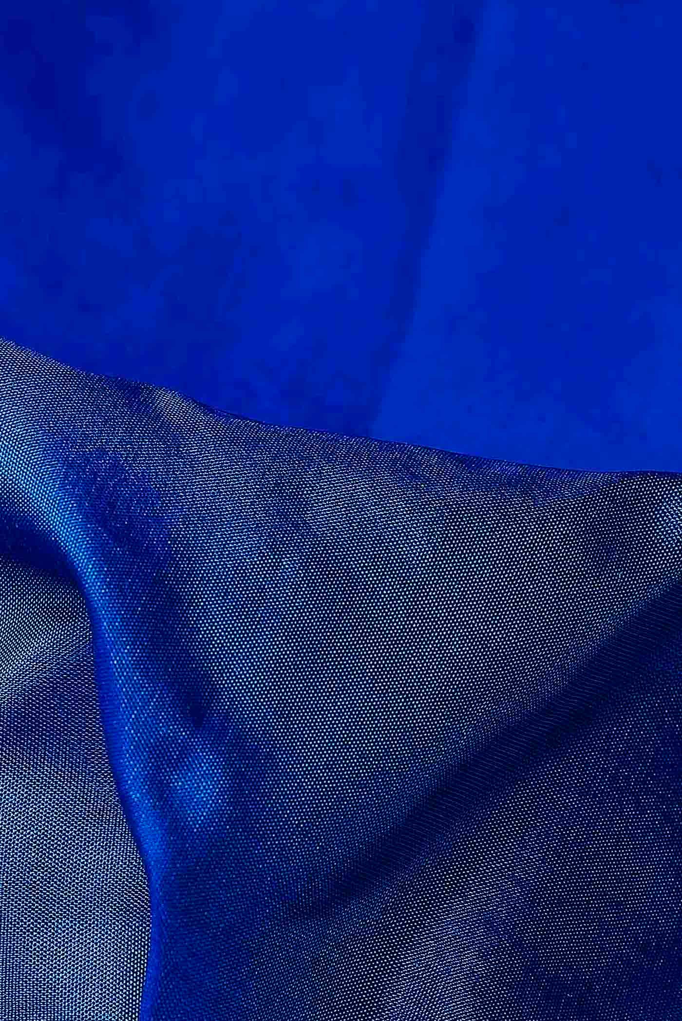 Blue Blended Bangalore Silk Saree