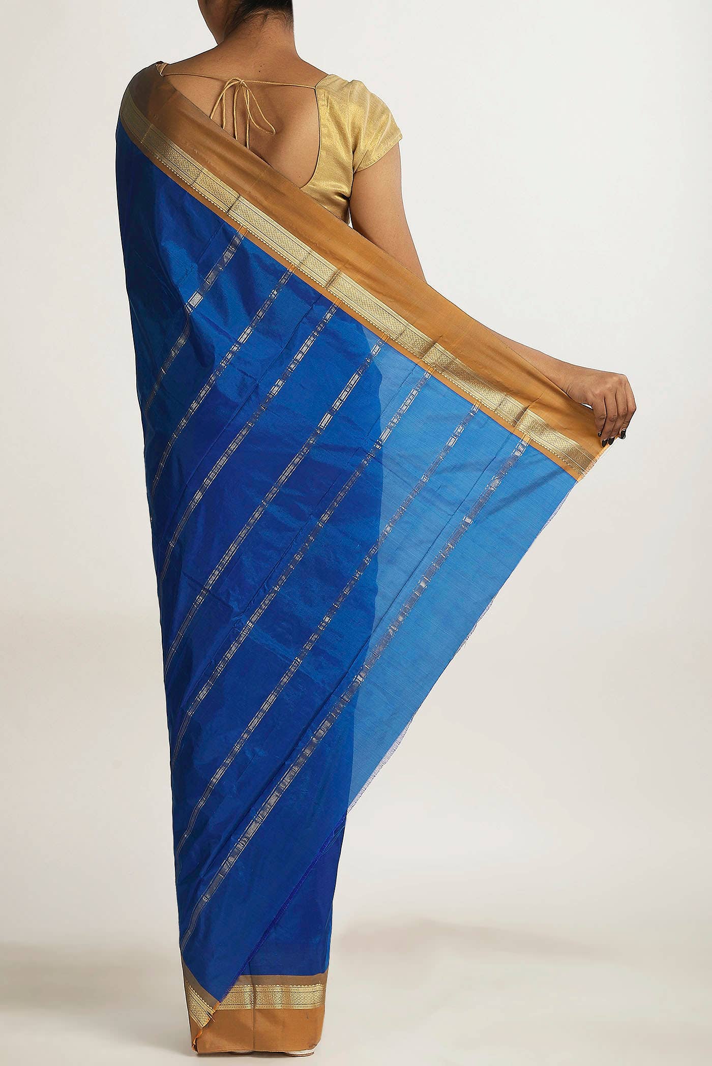 Blue Blended Bangalore Silk Saree