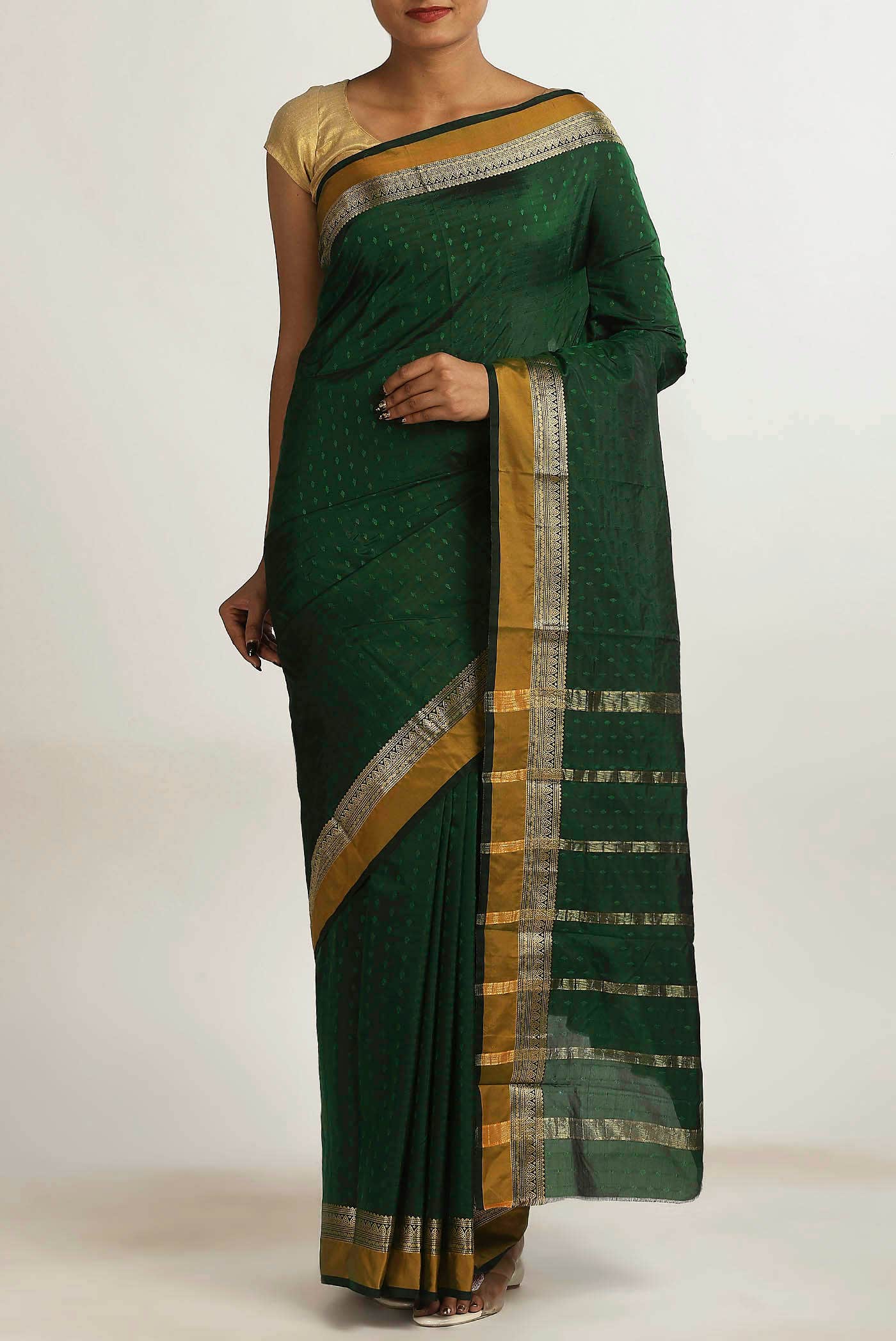 Green Blended Bangalore Silk Saree