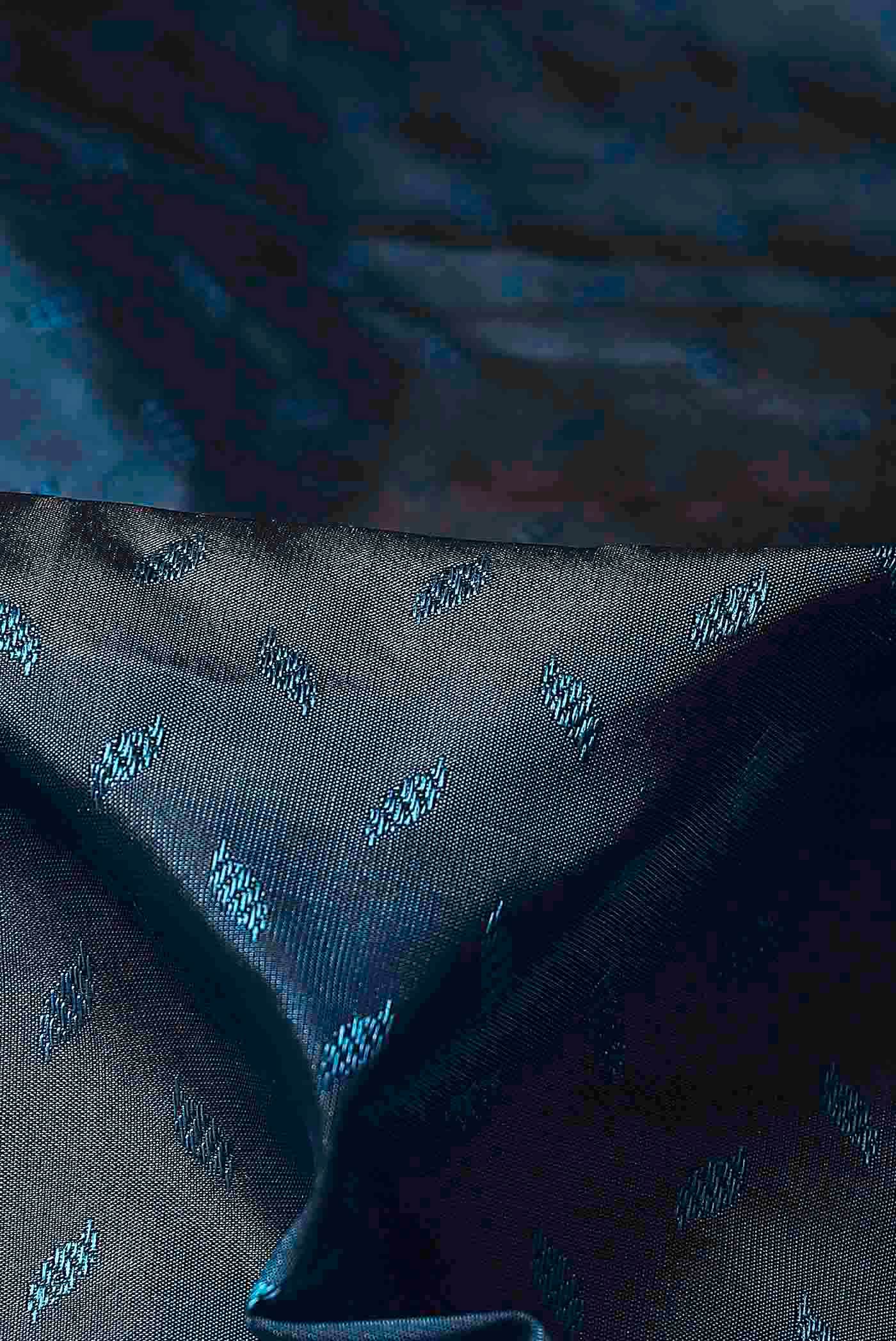 Blue Blended Bangalore Silk Saree