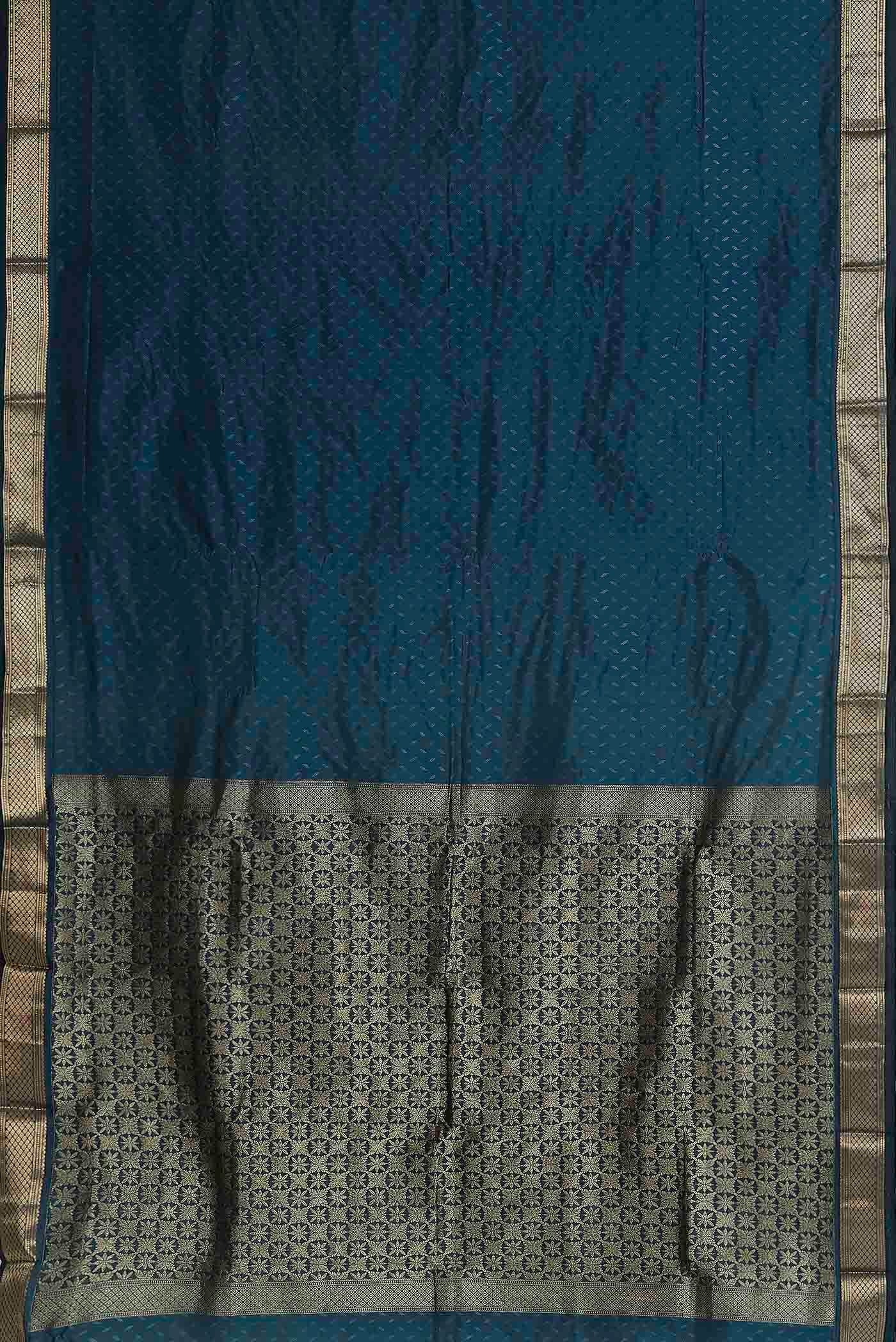 Blue Blended Bangalore Silk Saree