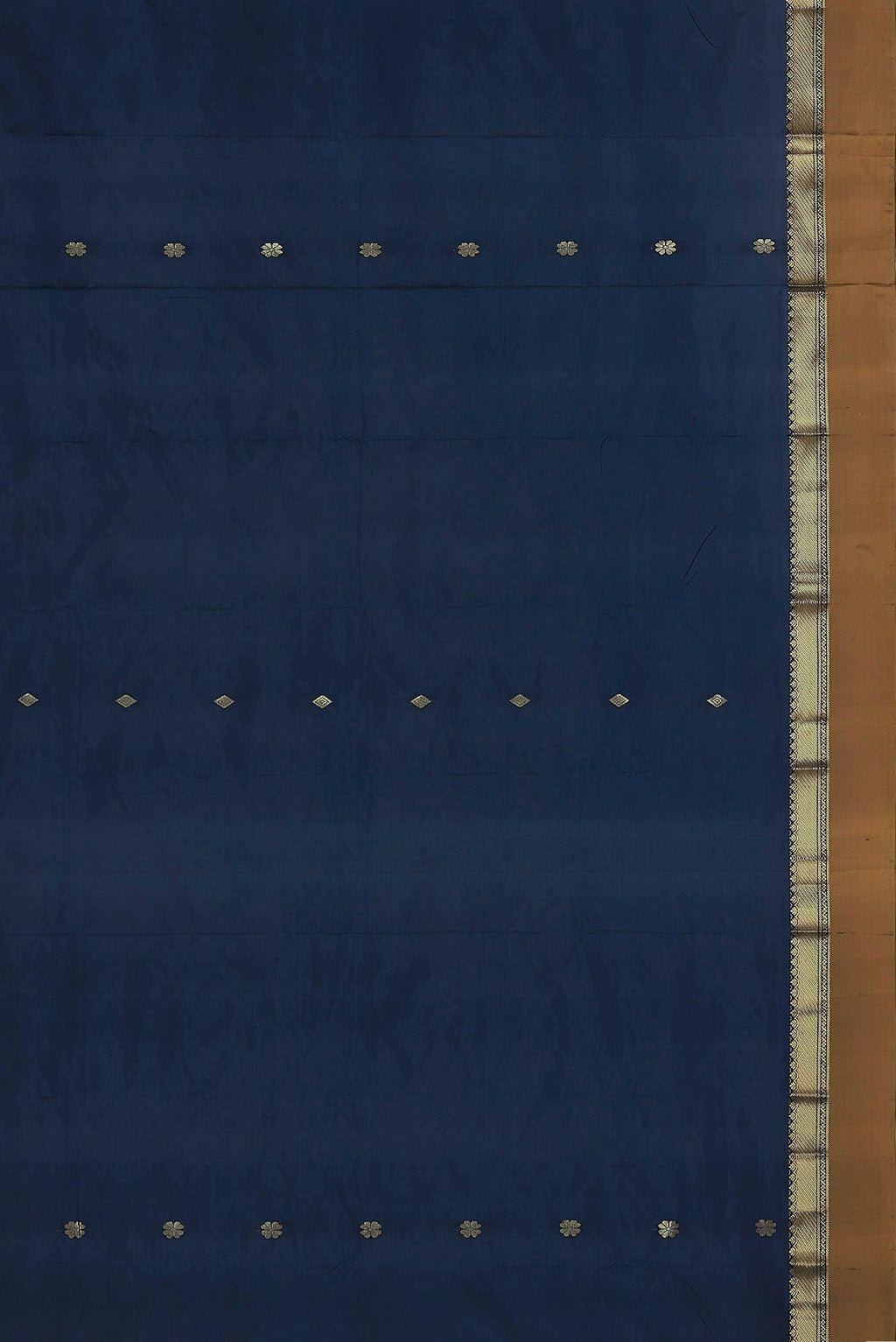 Blue Blended Printed Silk Saree
