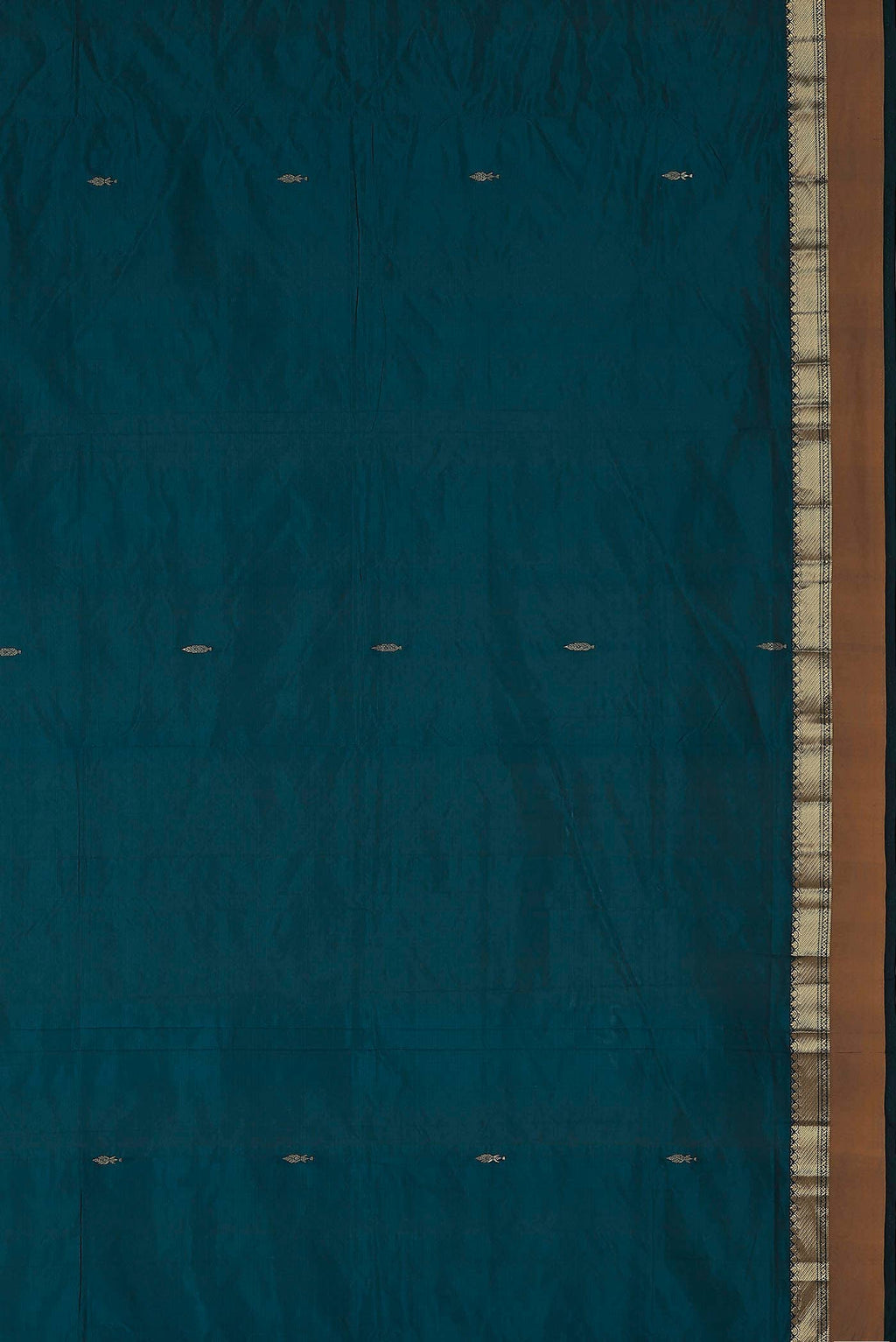 Blue Blended Printed Silk Saree