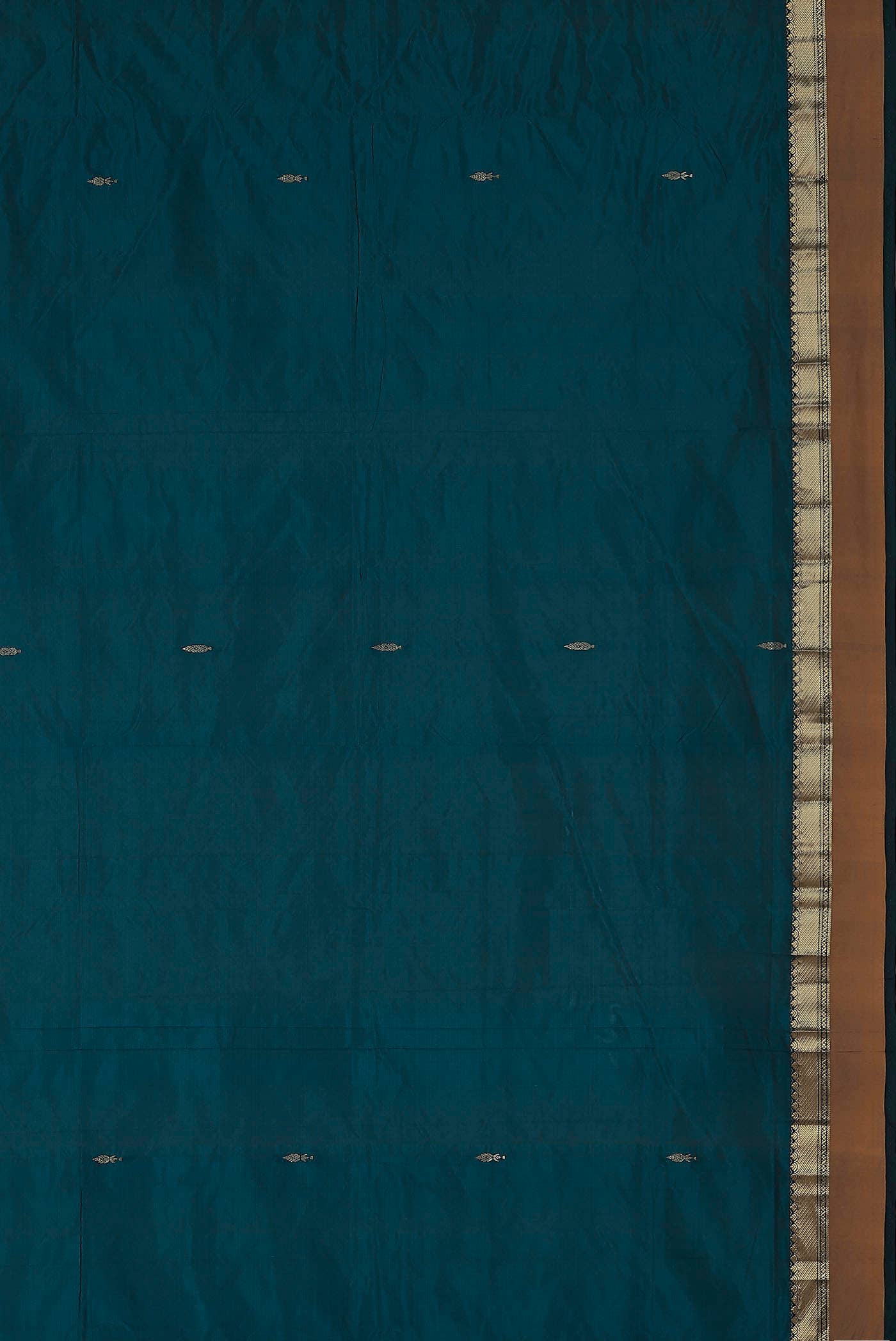 Blue Blended Printed Silk Saree