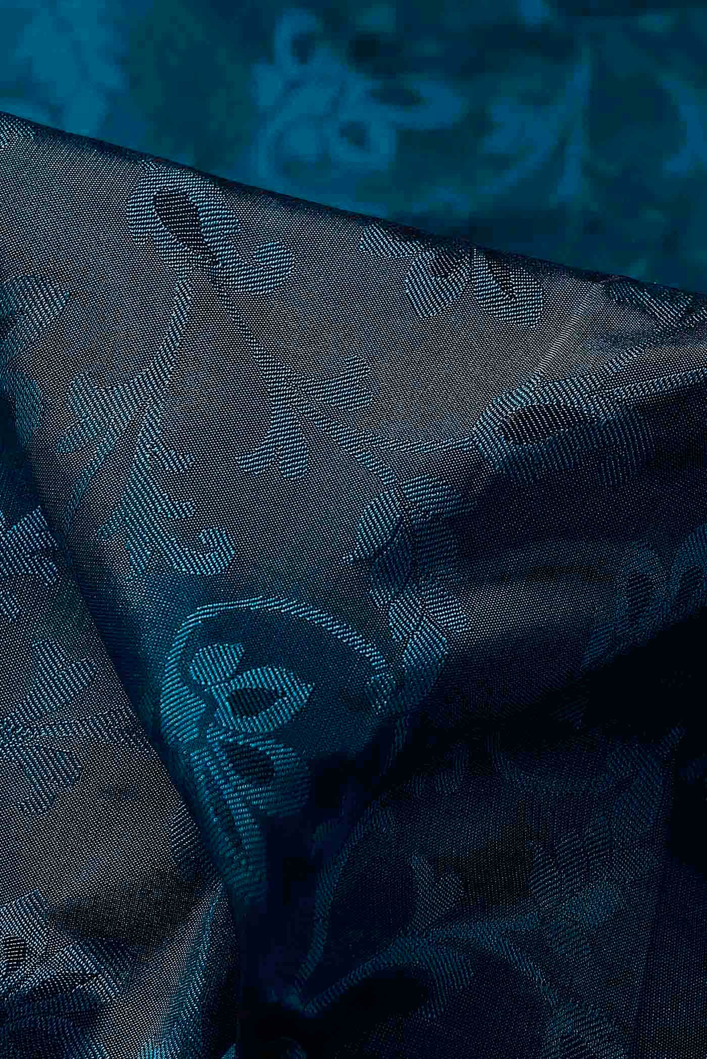 Blue Blended Printed Silk Saree