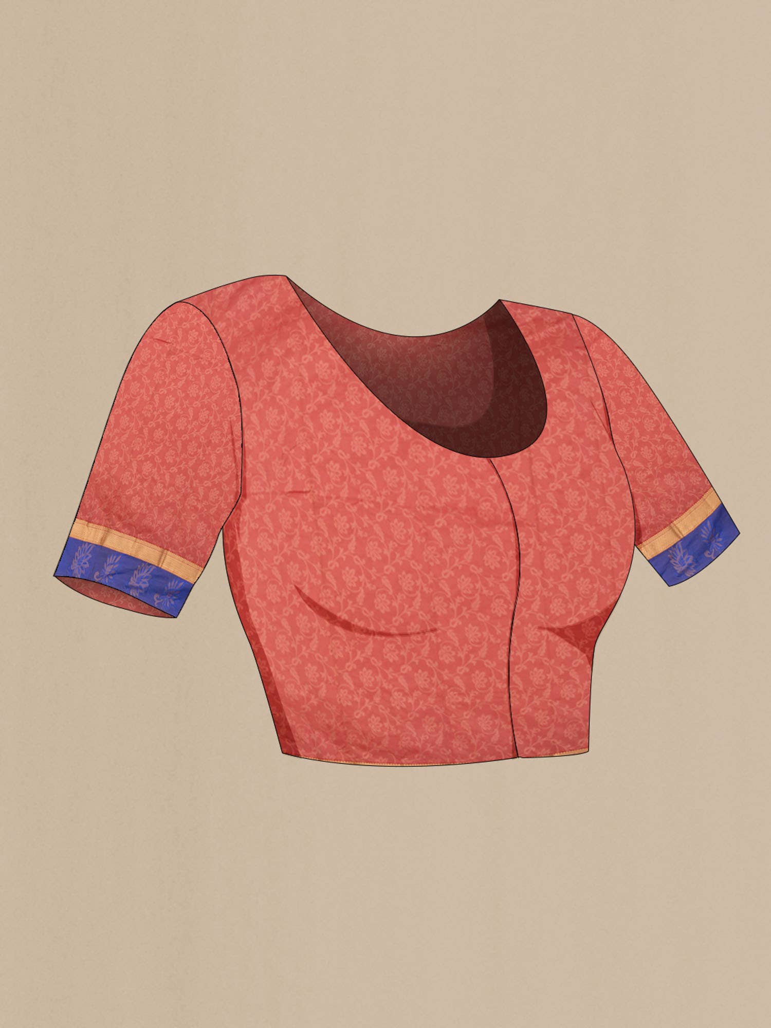 Rust Blended Bangalore Silk Saree