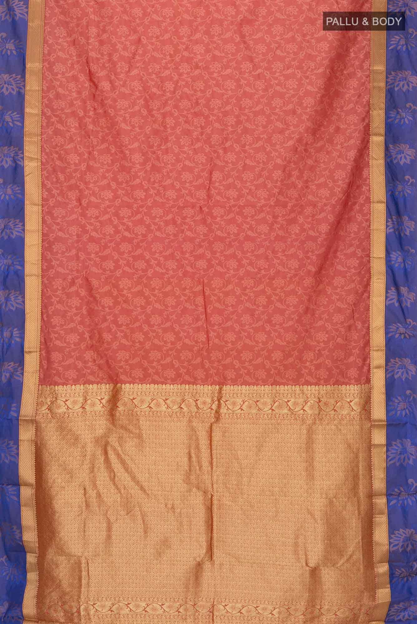 Rust Blended Bangalore Silk Saree