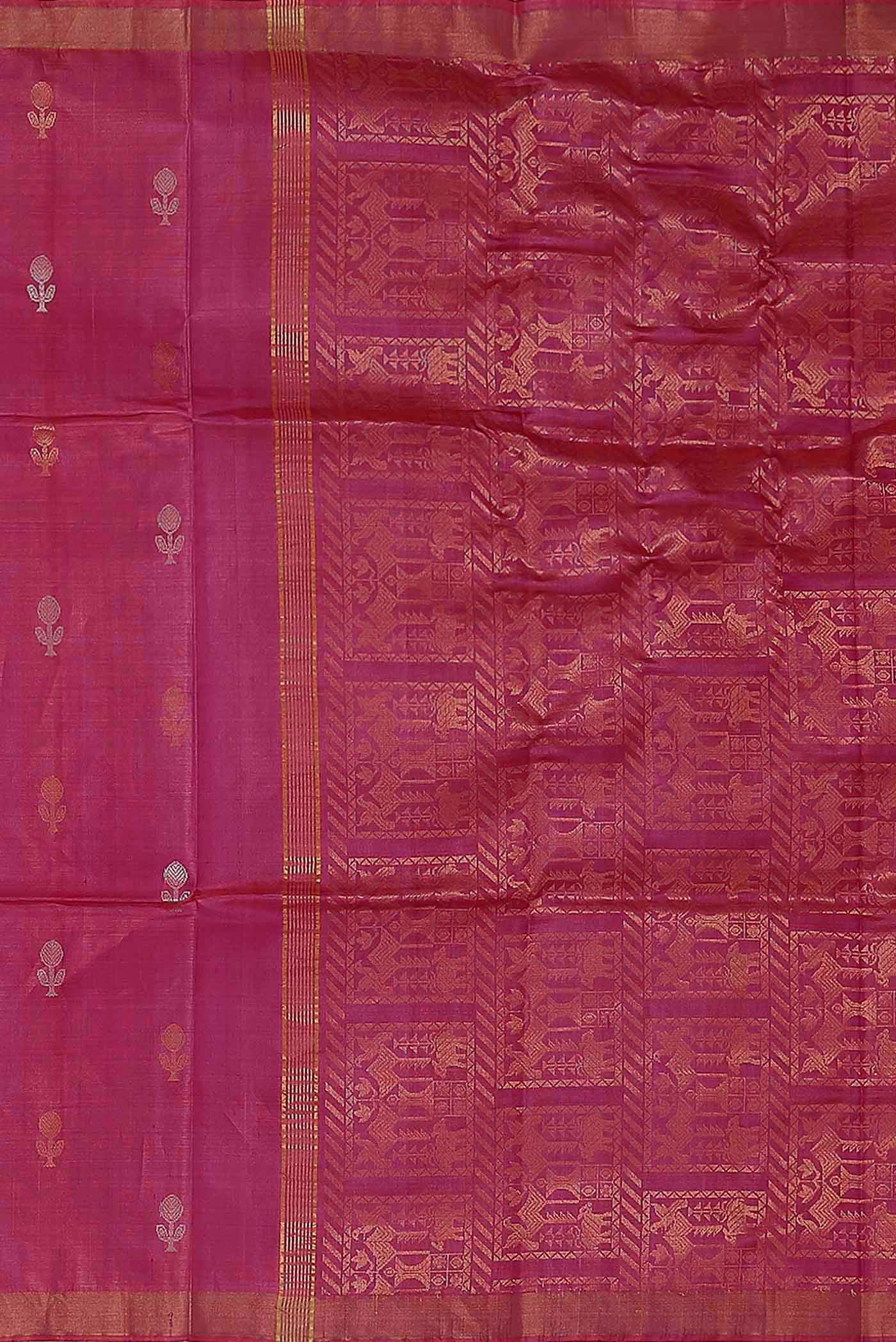 Pink Bhagalpuri Tussar Silk Saree