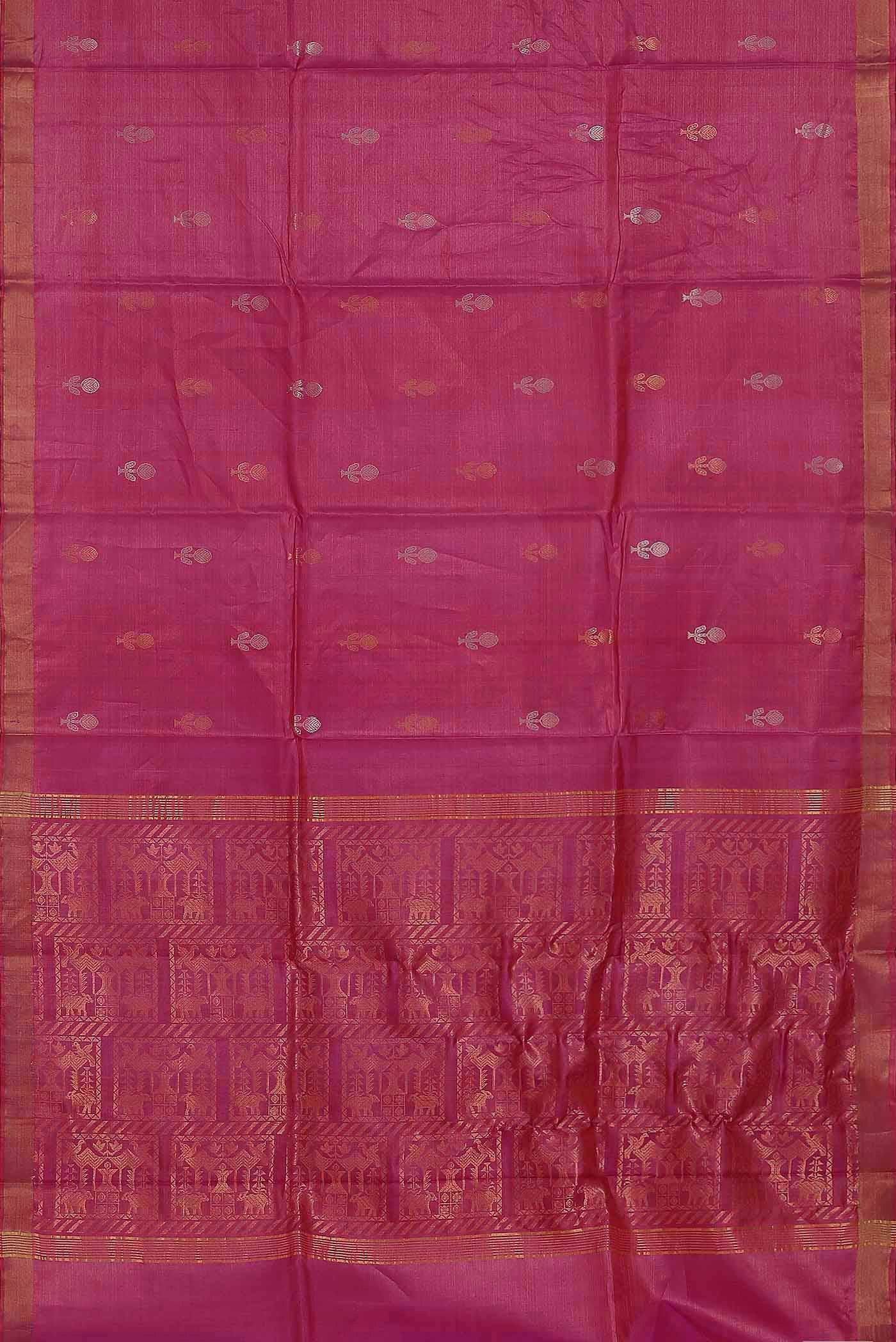 Pink Bhagalpuri Tussar Silk Saree