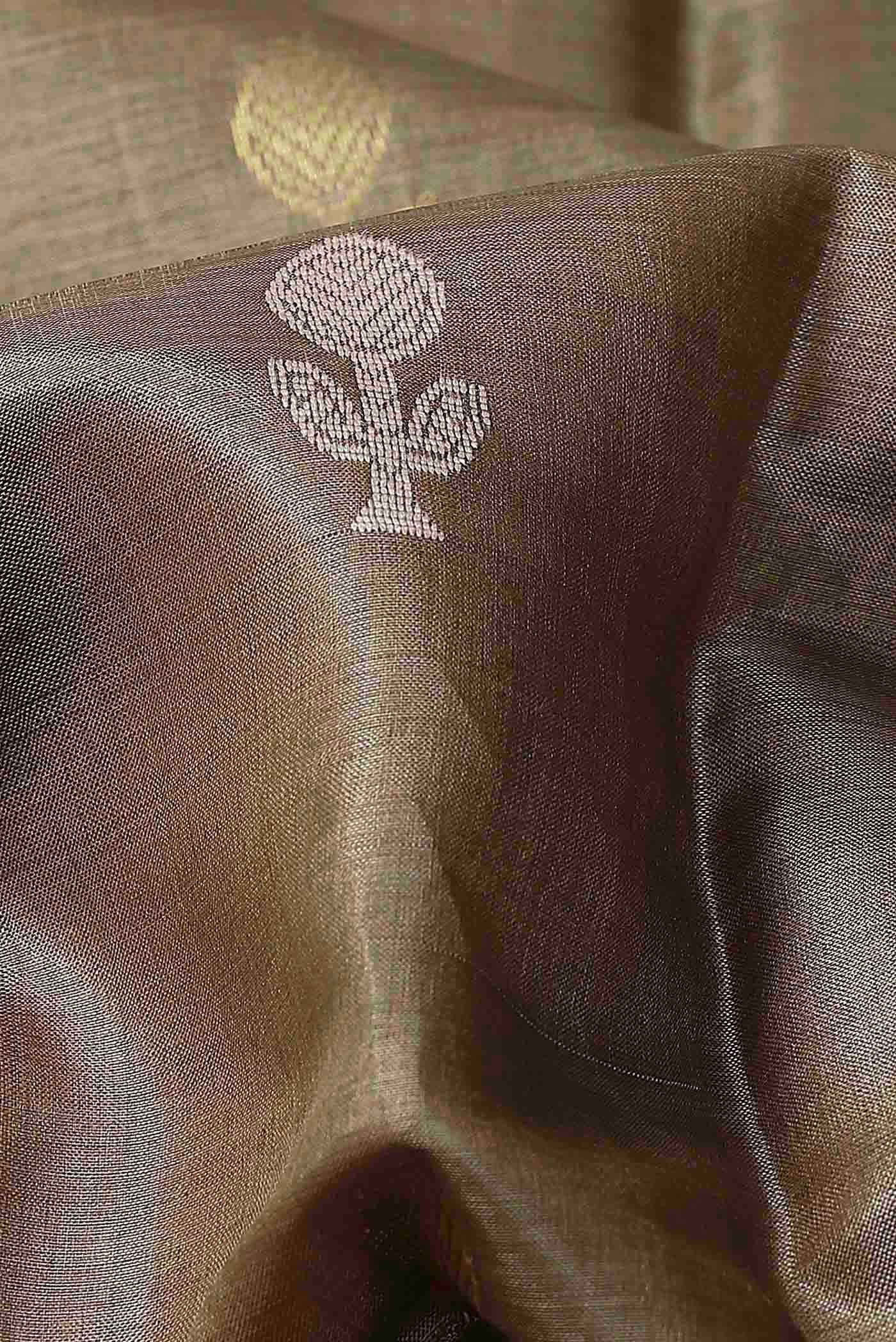 Beige Bhagalpuri Tussar Silk Saree