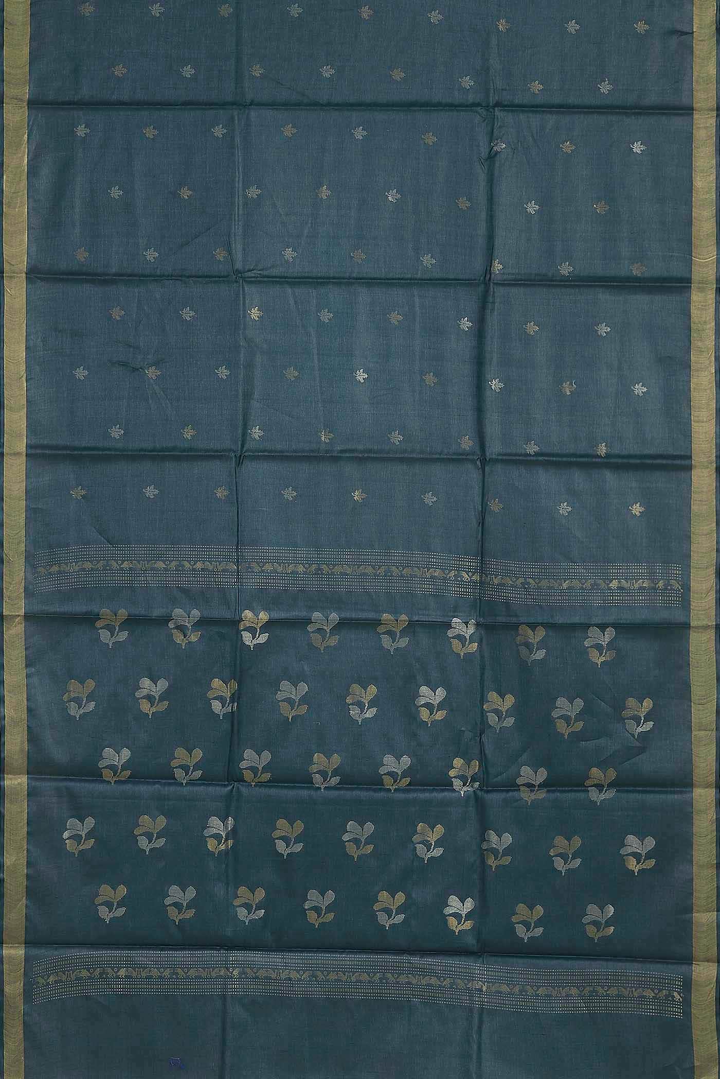 Blue Bhagalpuri Tussar Silk Saree