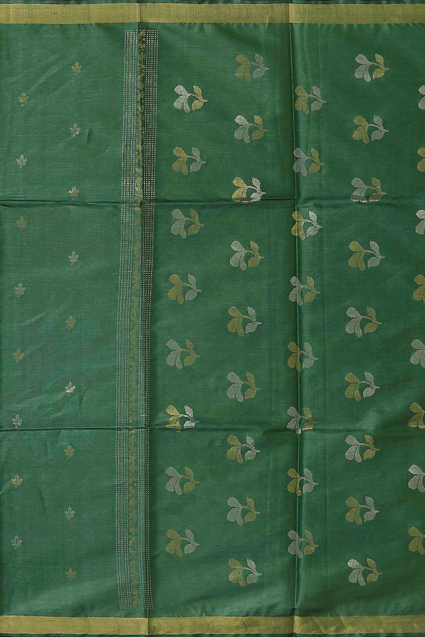 Green Bhagalpuri Tussar Silk Saree