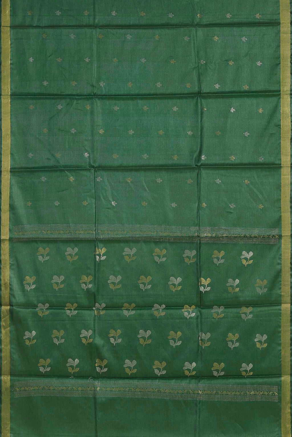 Green Bhagalpuri Tussar Silk Saree