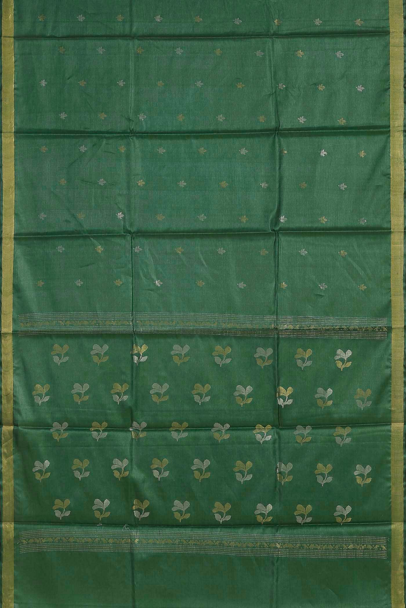 Green Bhagalpuri Tussar Silk Saree
