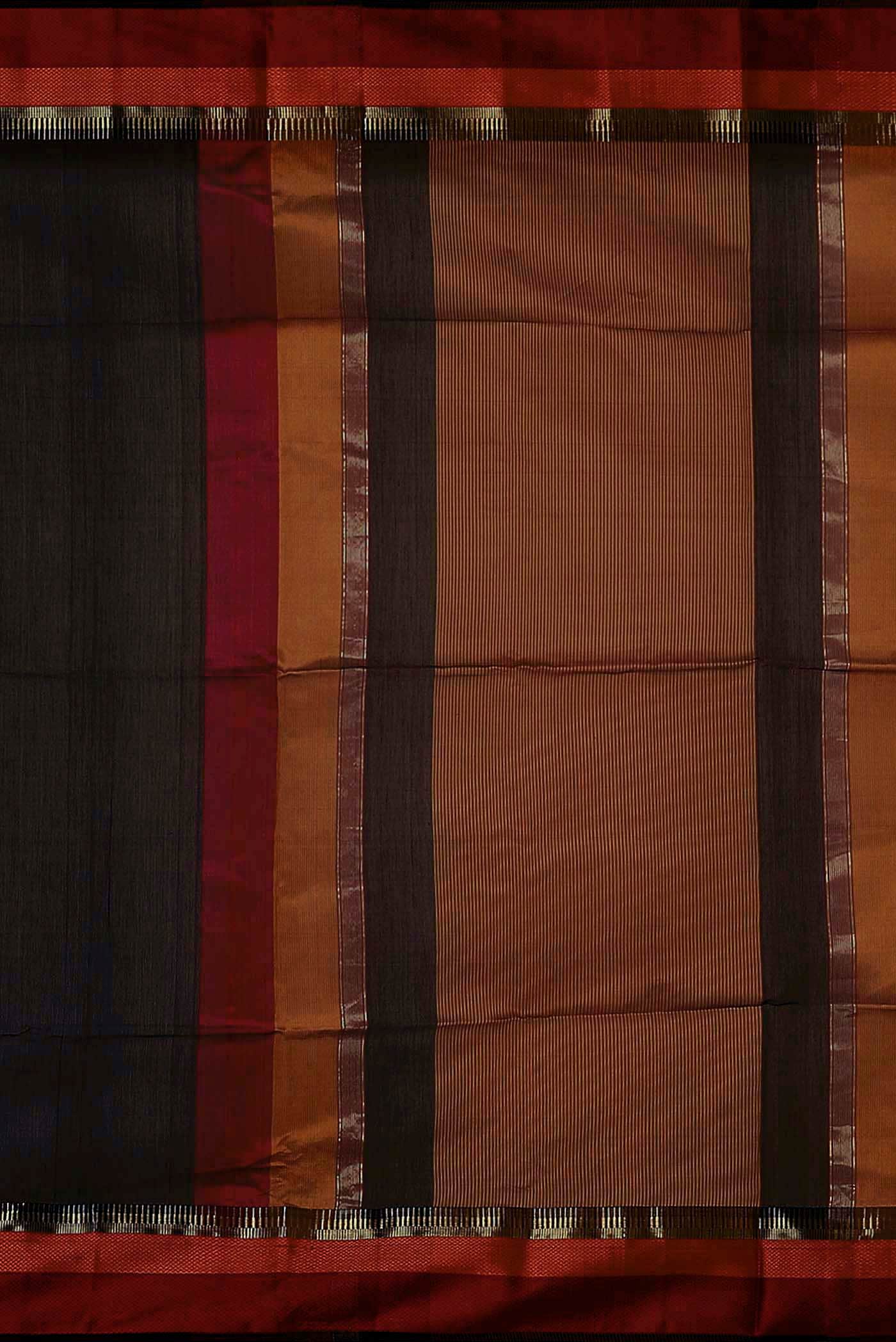 Black Maheshwari Silk Cotton Saree