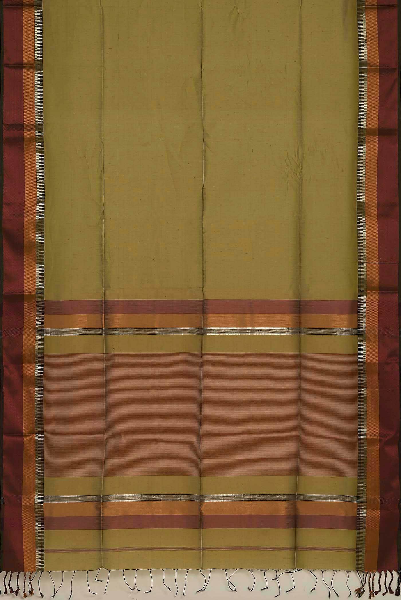 Mustard Maheshwari Silk Cotton Saree